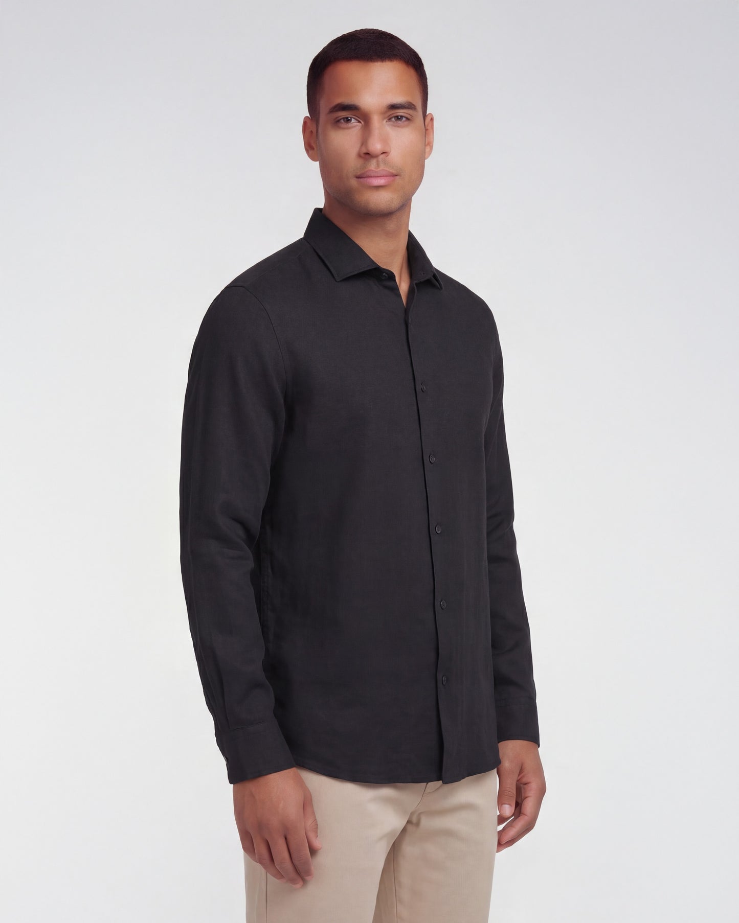 LIONEL LINEN SHIRT - BLACK