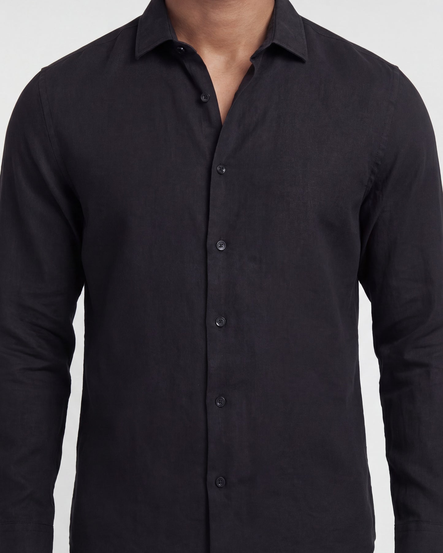 LIONEL LINEN SHIRT - BLACK