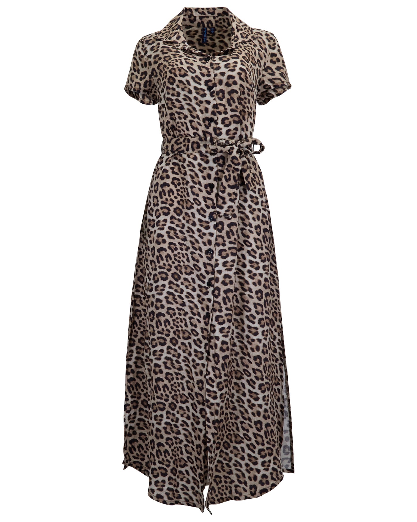 DORINDA LEOPARD BROWN WOMENS SHIRT DRESS