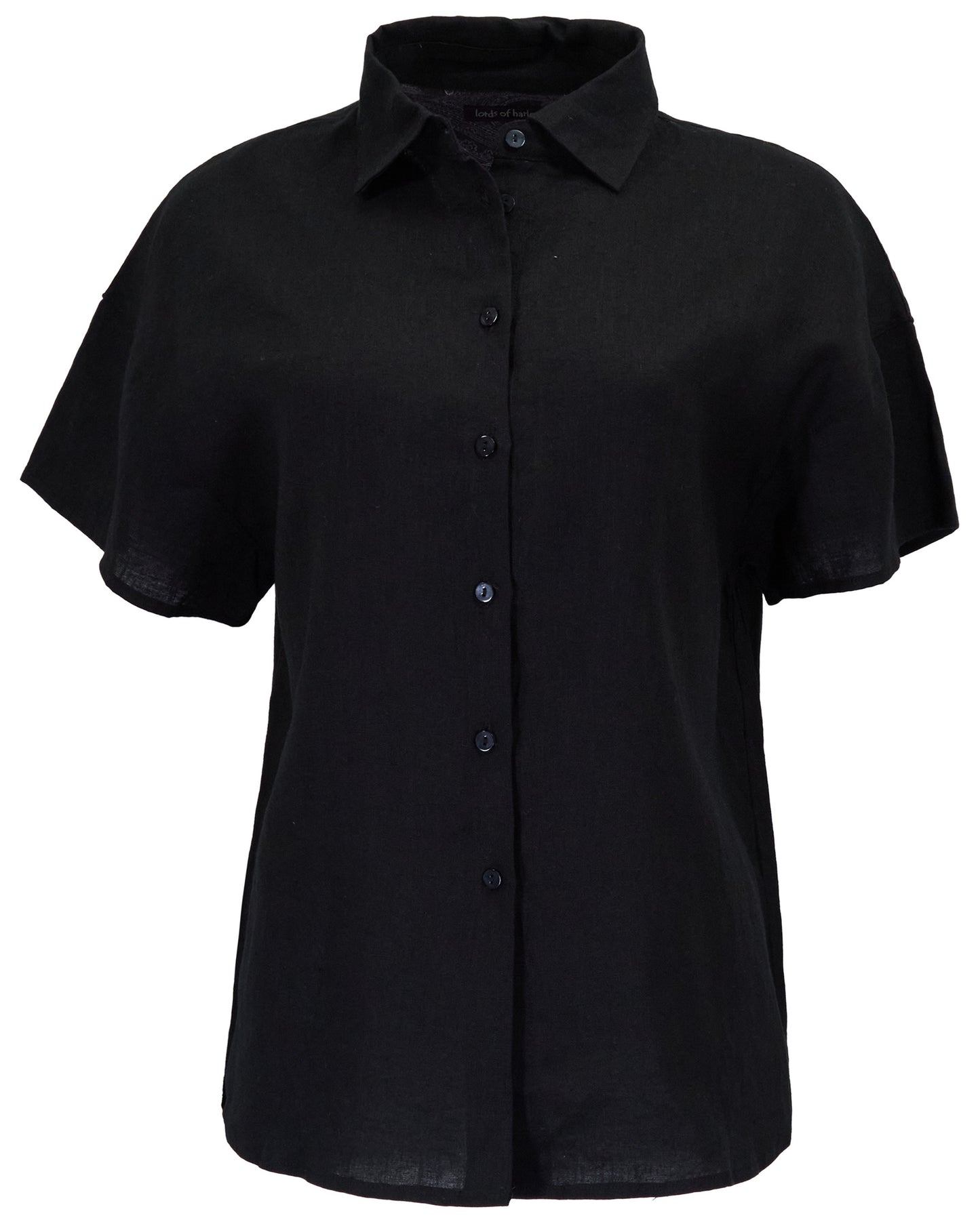 LARA BLACK WOMENS LINEN SHIRT