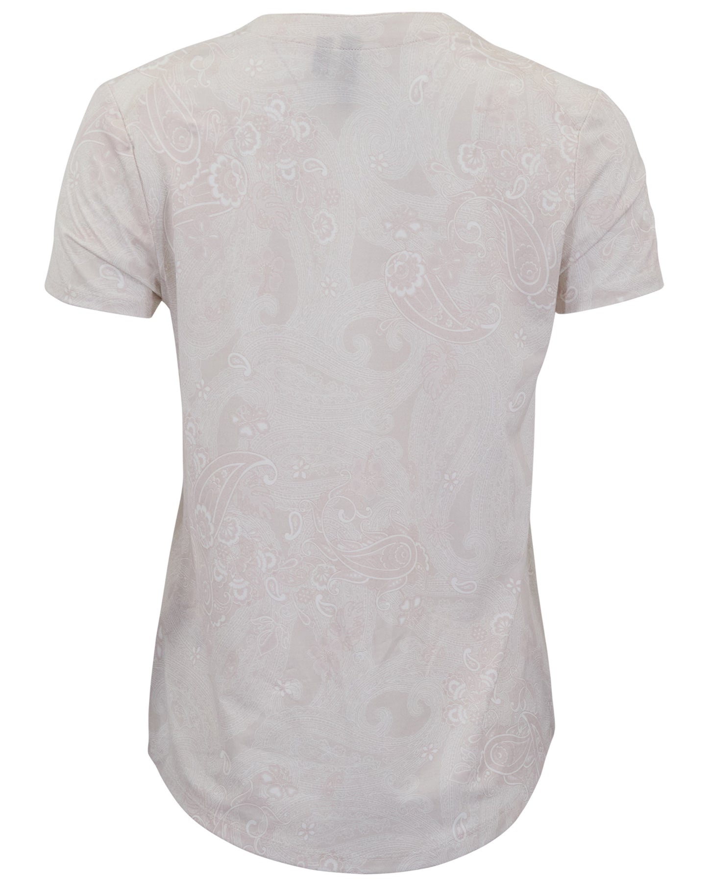 VICTORIA PAISLEY EXPLOSION IVORY WOMENS V-NECK PRINTED TOP