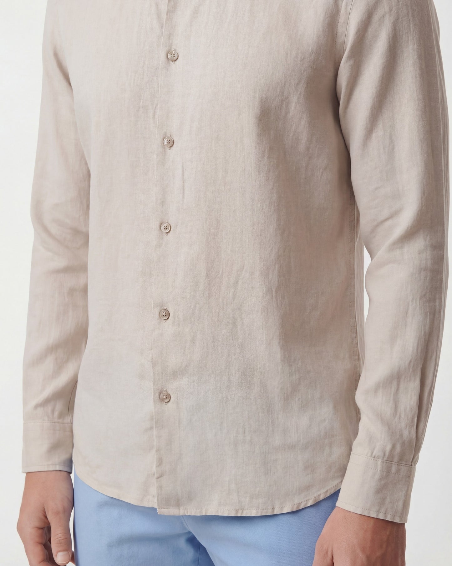 LIONEL LEINEN-BUTTON-DOWN-HEMD - NATUR