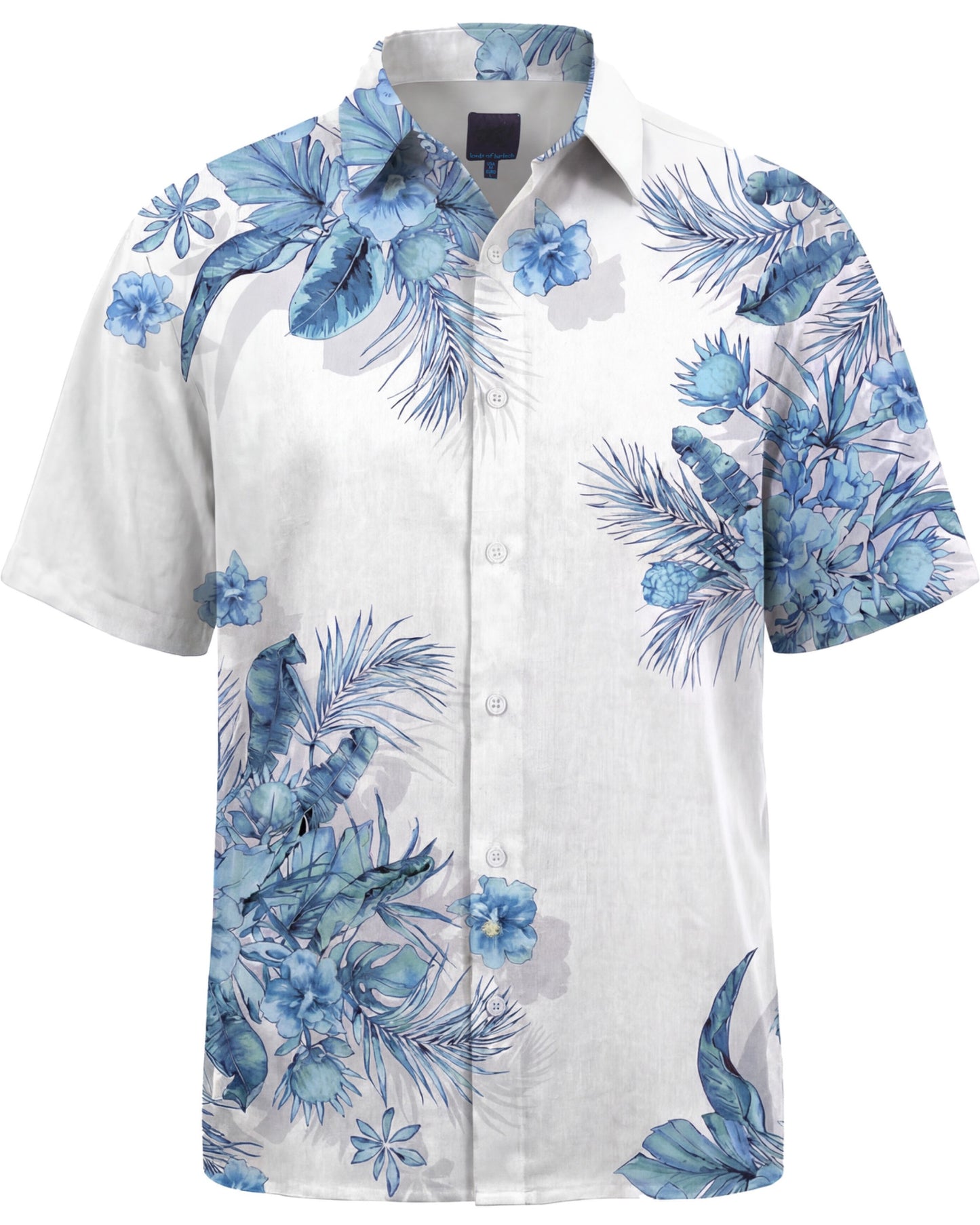 SERGIO MALI FLORAL WHITE MENS LINEN PRINTED SHIRT