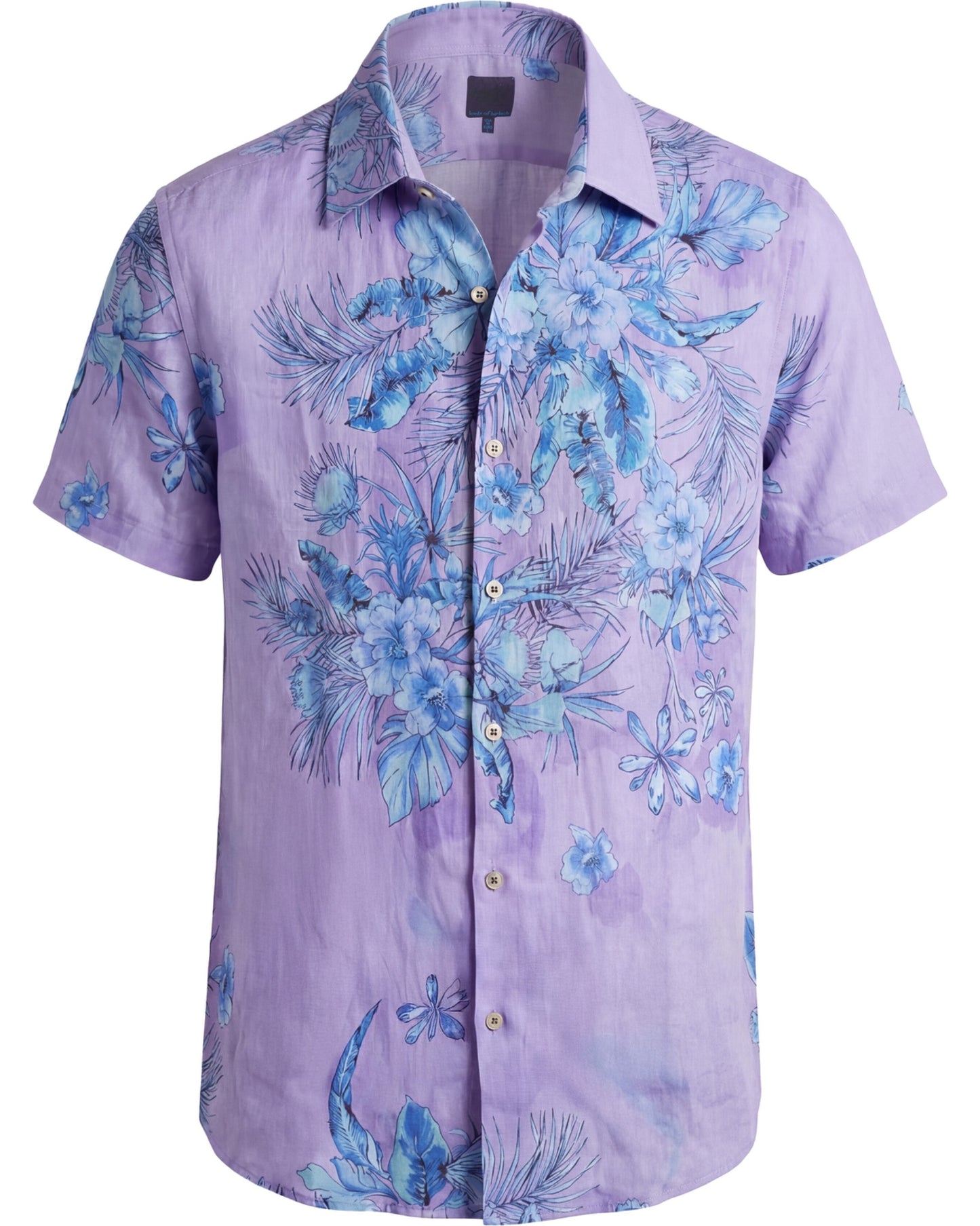 SERGIO MALI FLORAL LAVENDER MENS LINEN PRINTED SHIRT