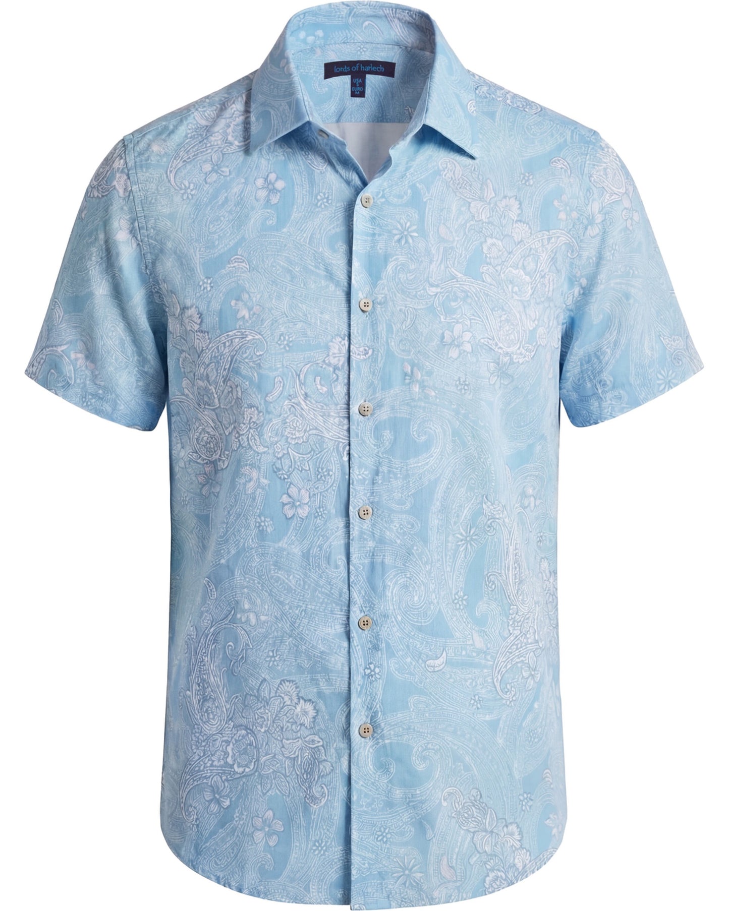 TODD PAISLEY EXPLOSION TEAL MENS KNIT SHIRT