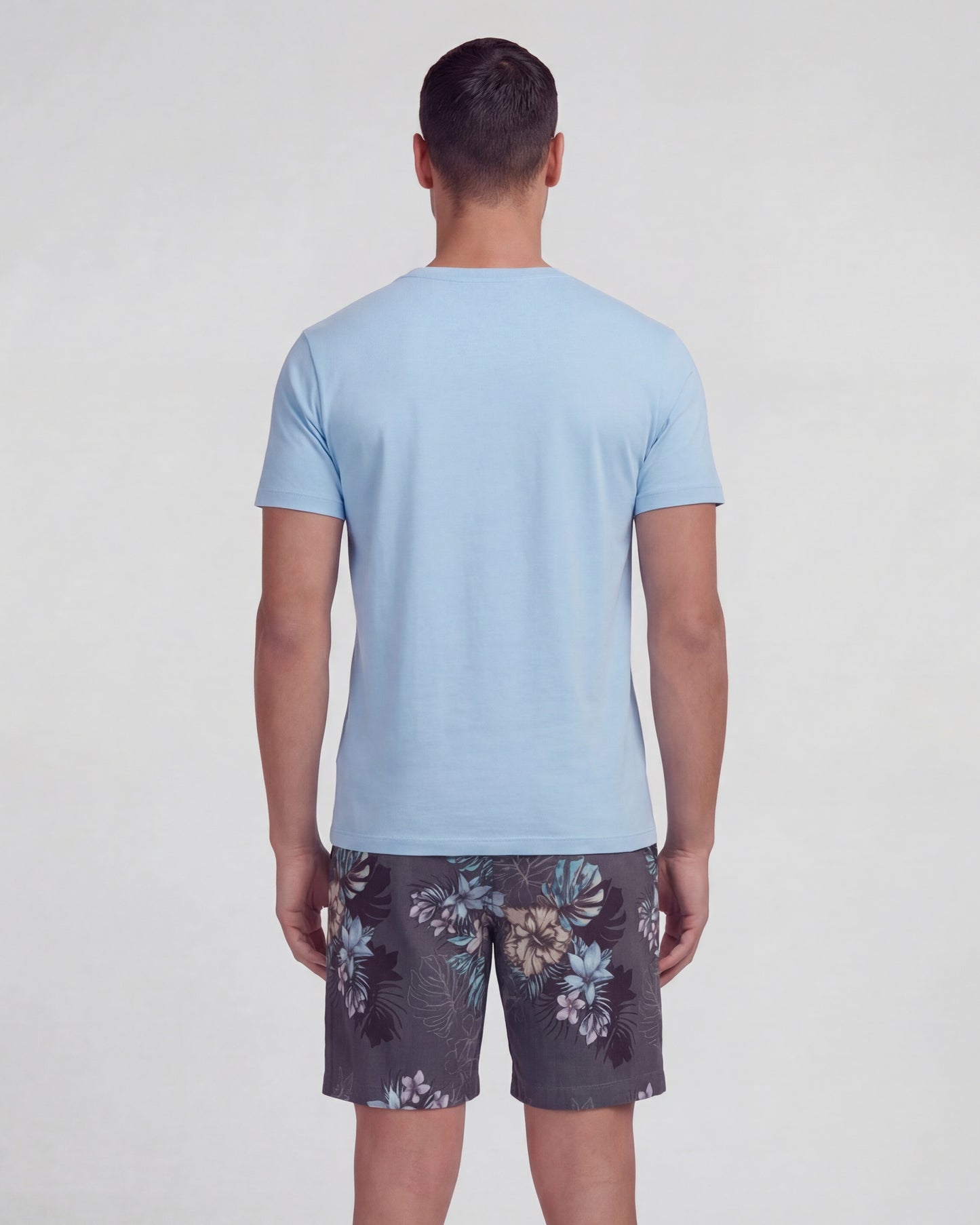 JOHN EXOTIC FLORAL BLACK MENS FLAT FRONT SHORT