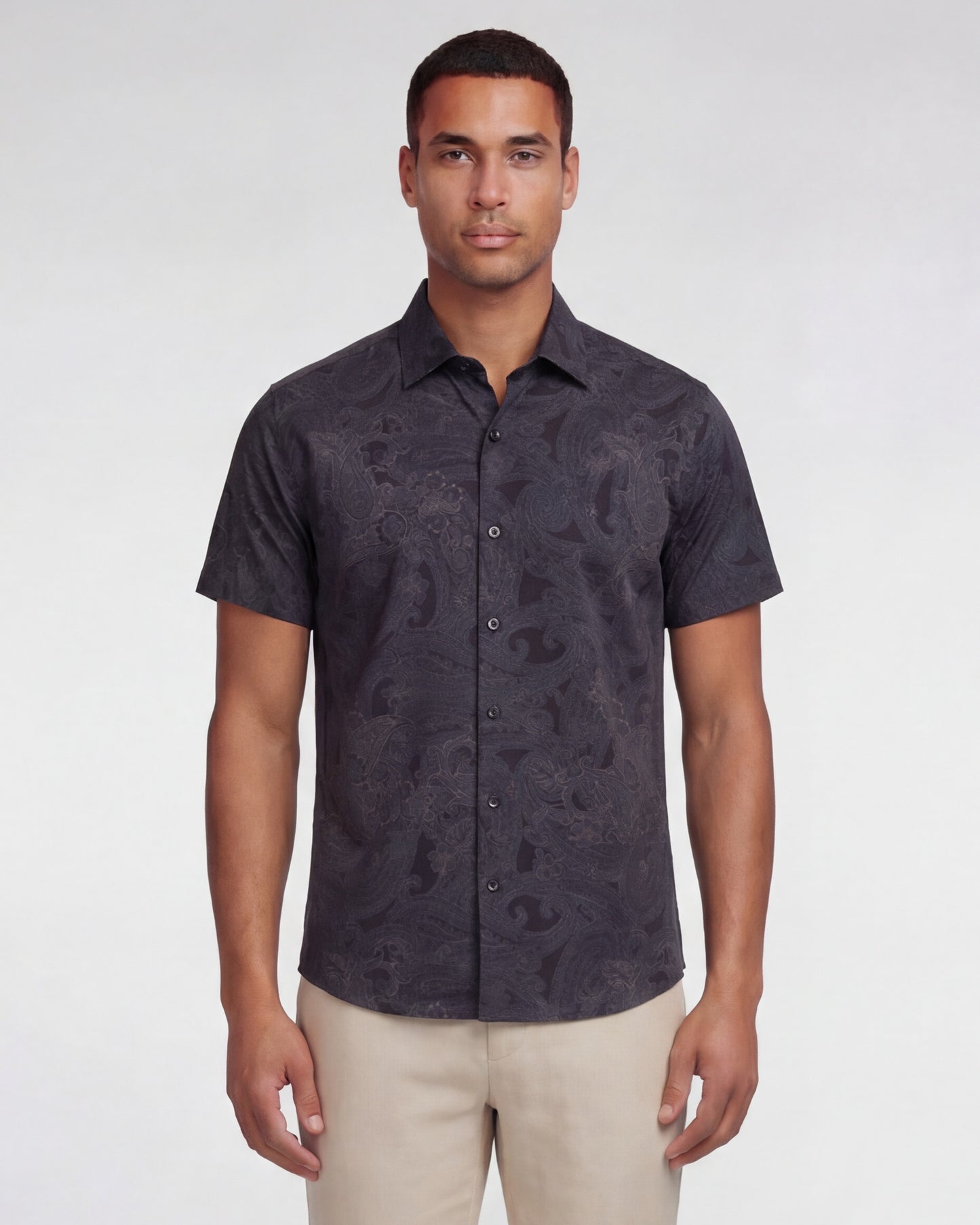 SCOTT PAISLEY EXPLOSION BLACK MENS PRINTED SHIRT