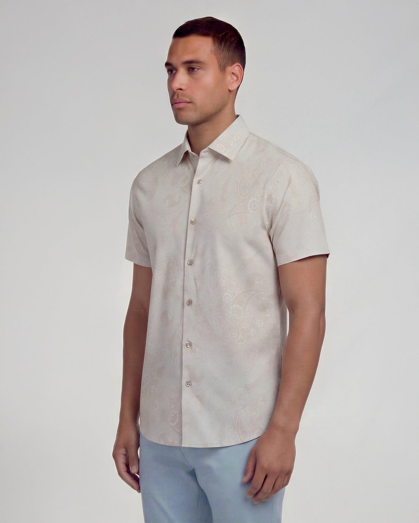 SCOTT PAISLEY EXPLOSION IVORY MENS PRINTED SHIRT