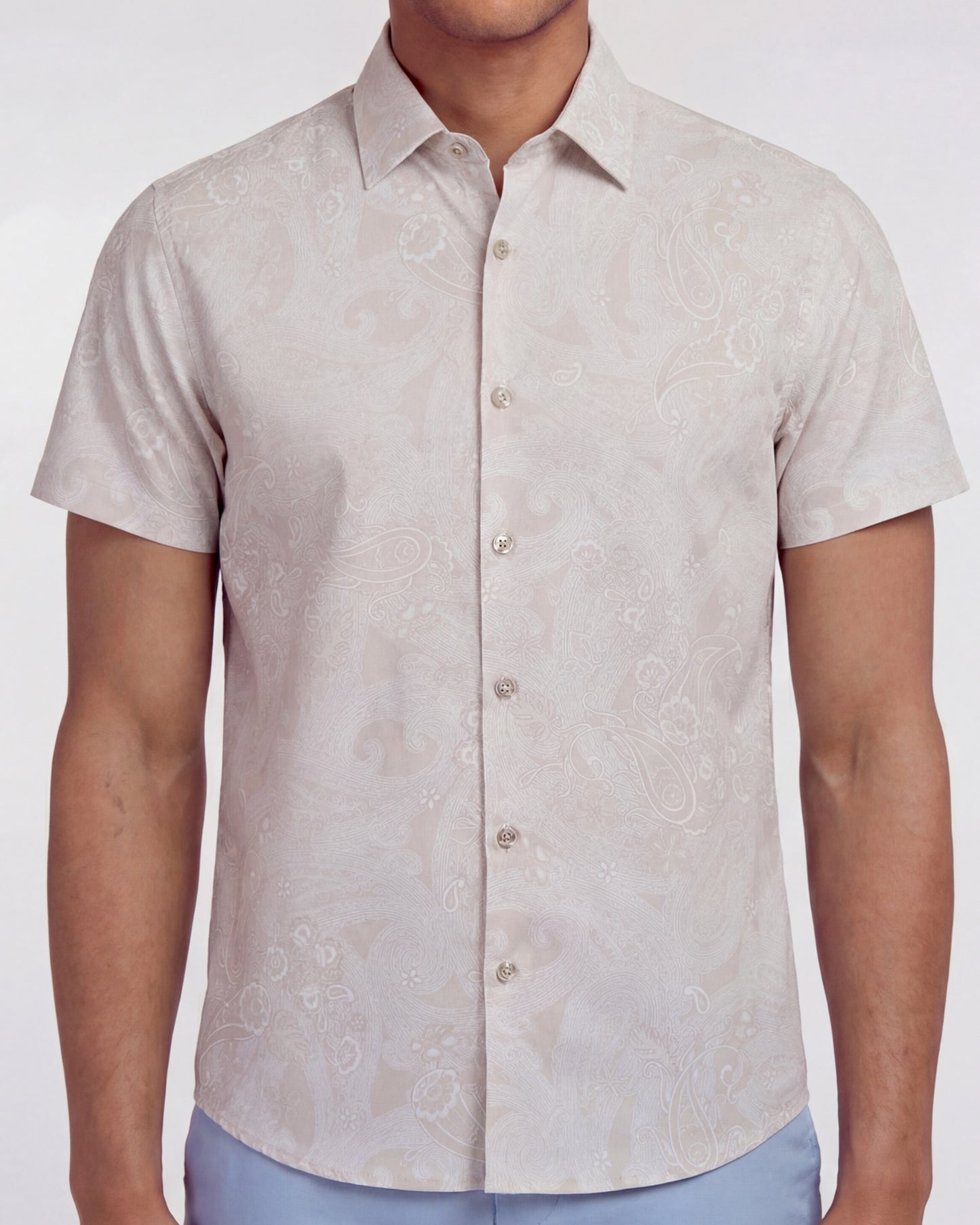 SCOTT PAISLEY EXPLOSION IVORY MENS PRINTED SHIRT