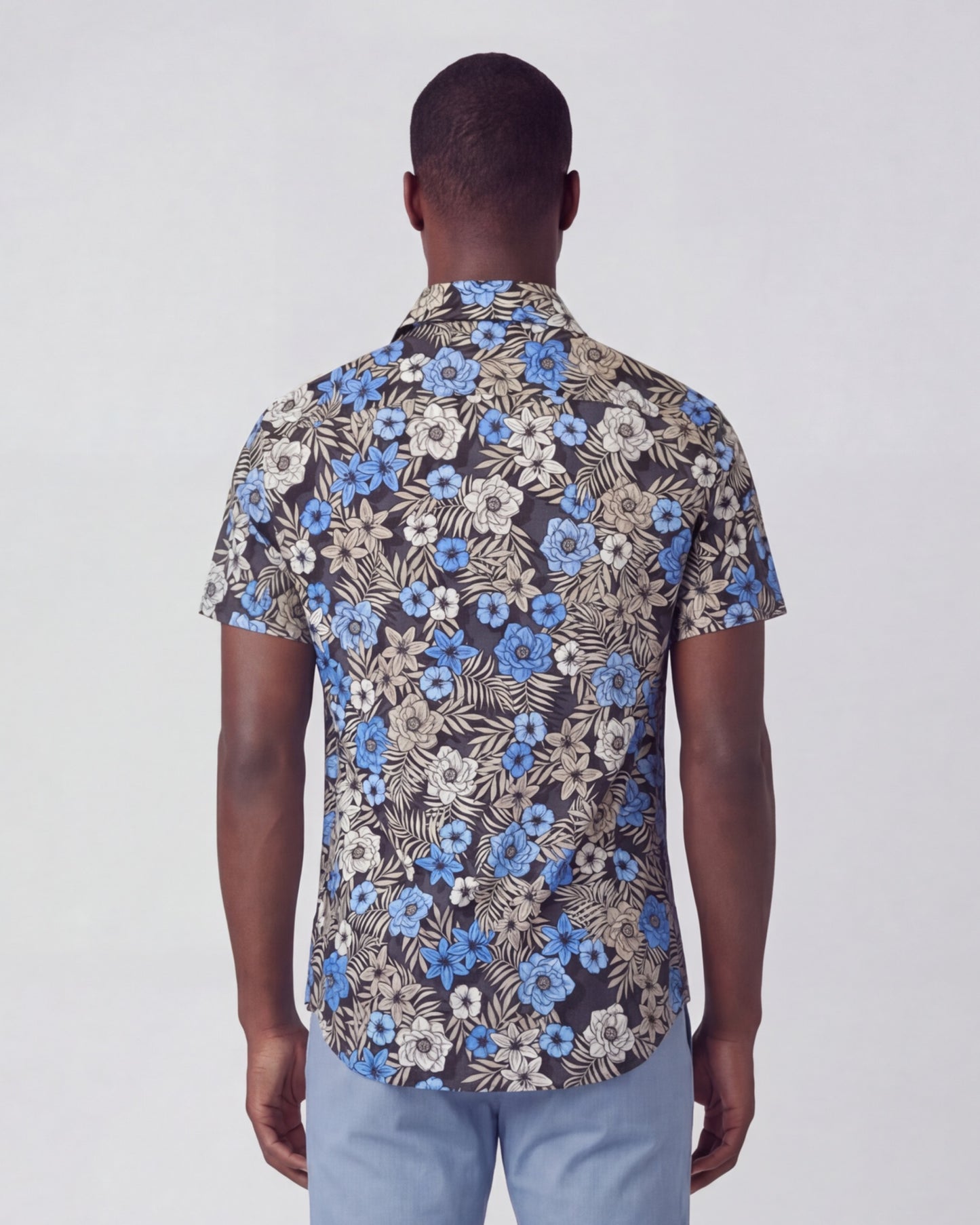SCOTT TROPICAL MIX BLACK MENS PRINTED SHIRT