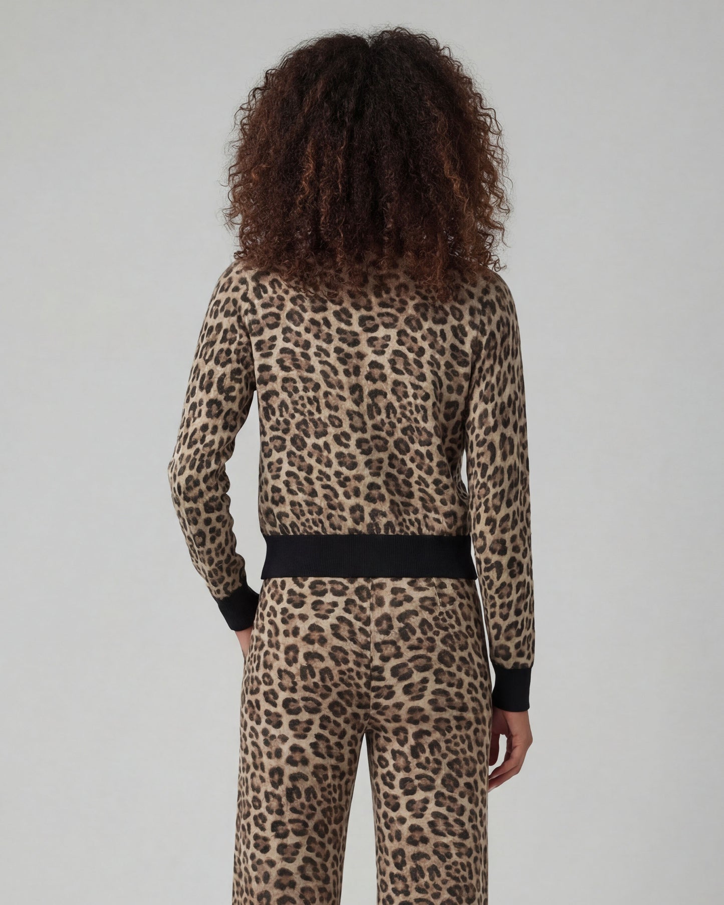 CALI LEOPARD BROWN WOMENS CROPPED CARDIGAN