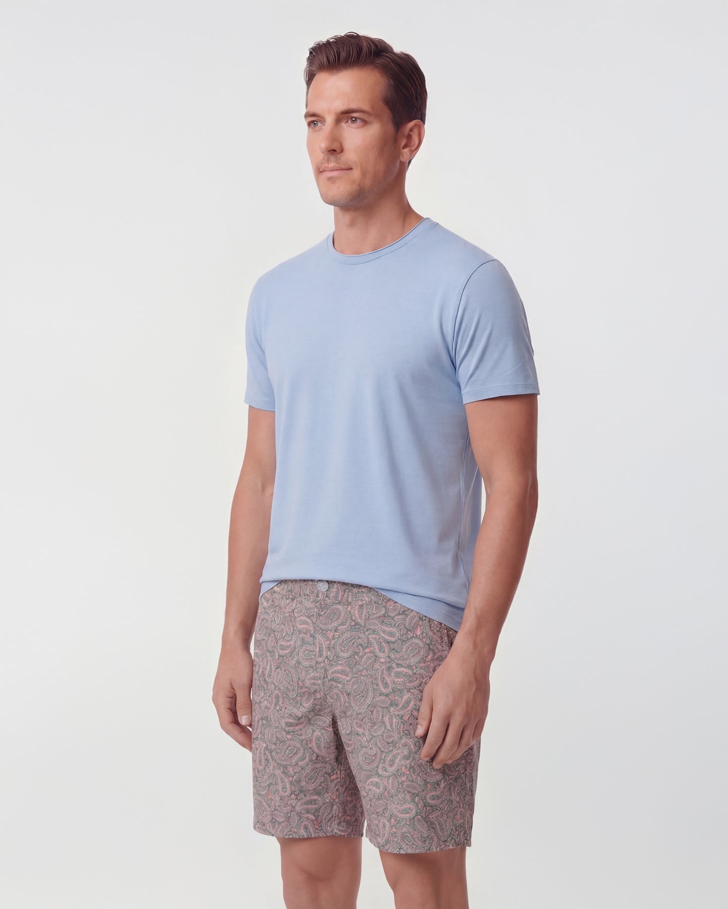 JOHN PAISLEY PILE CORAL MENS FLAT FRONT SHORT
