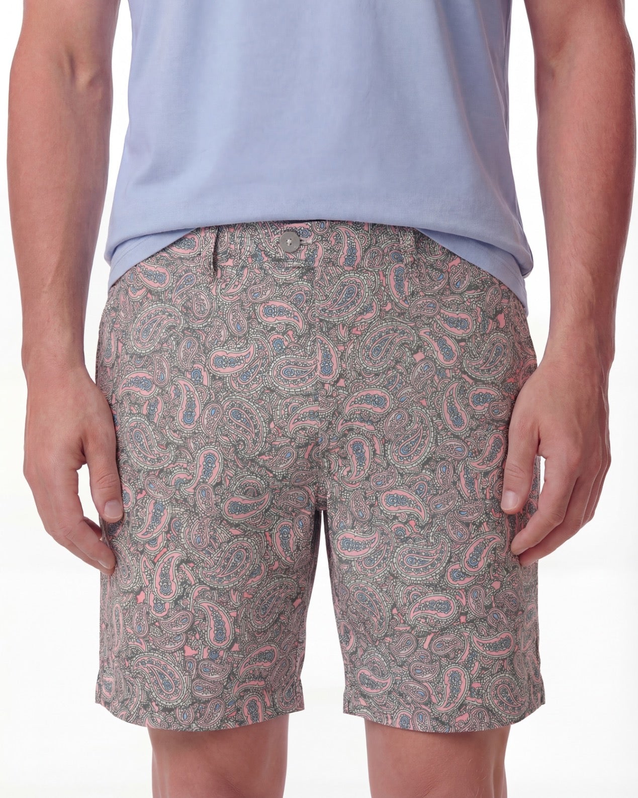 JOHN PAISLEY PILE CORAL MENS FLAT FRONT SHORT