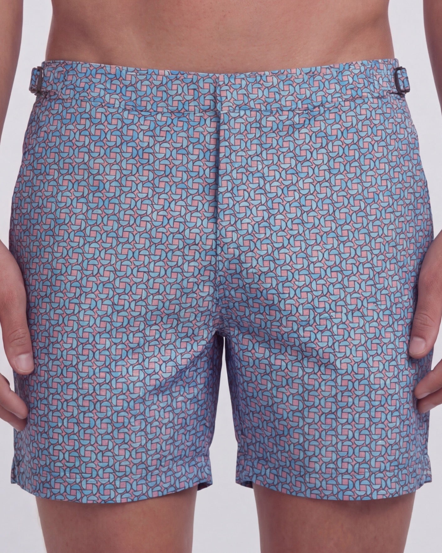 NEPTUNE SLICES GEO CORAL MENS TAILORED SWIM SHORT