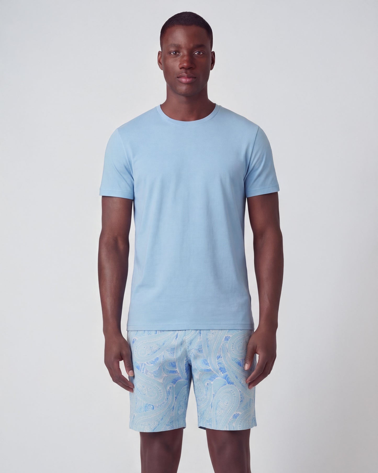 CLYDE MARAKESH PAISLEY TEAL MENS FLAT FRONT SHORT
