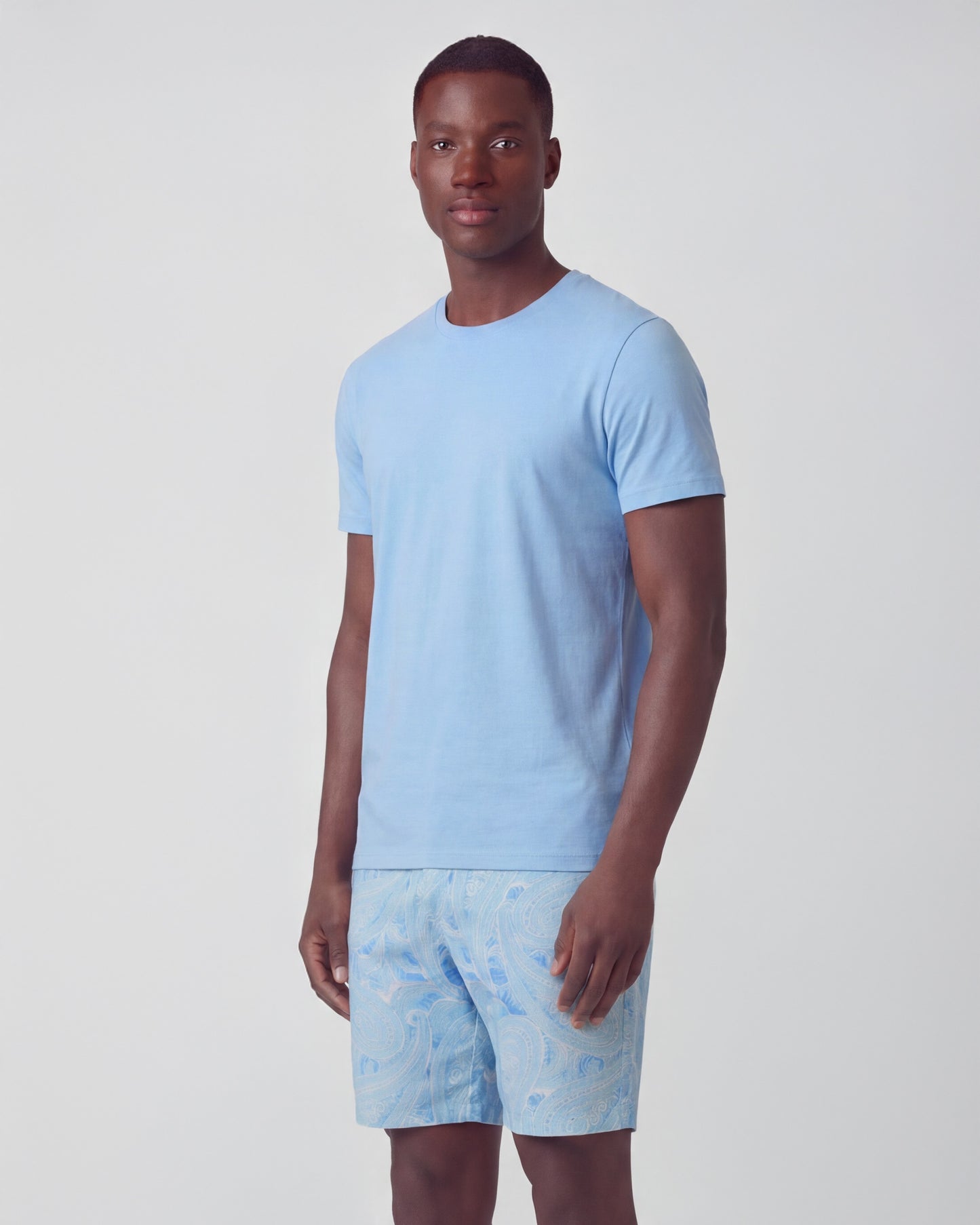 CLYDE MARAKESH PAISLEY TEAL MENS FLAT FRONT SHORT