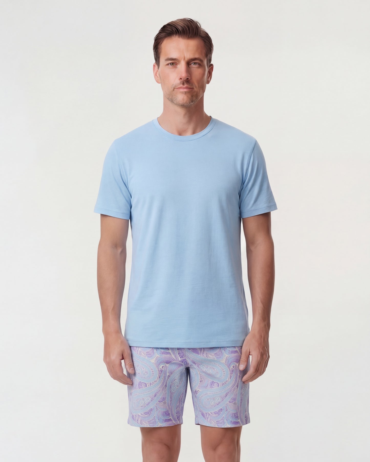 CLYDE MARAKESH PAISLEY HELIO MENS FLAT FRONT SHORT