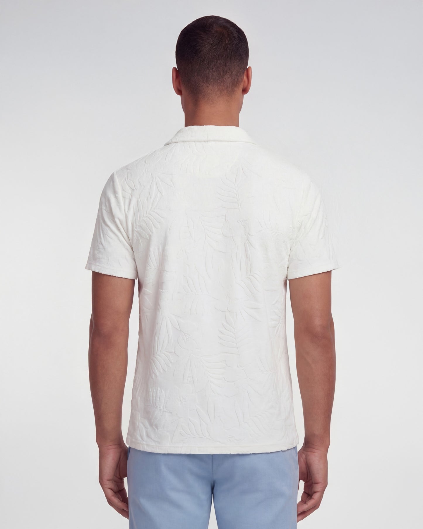JOHNNY FARM FLORAL TOWEL POLO SHIRT - WHITE