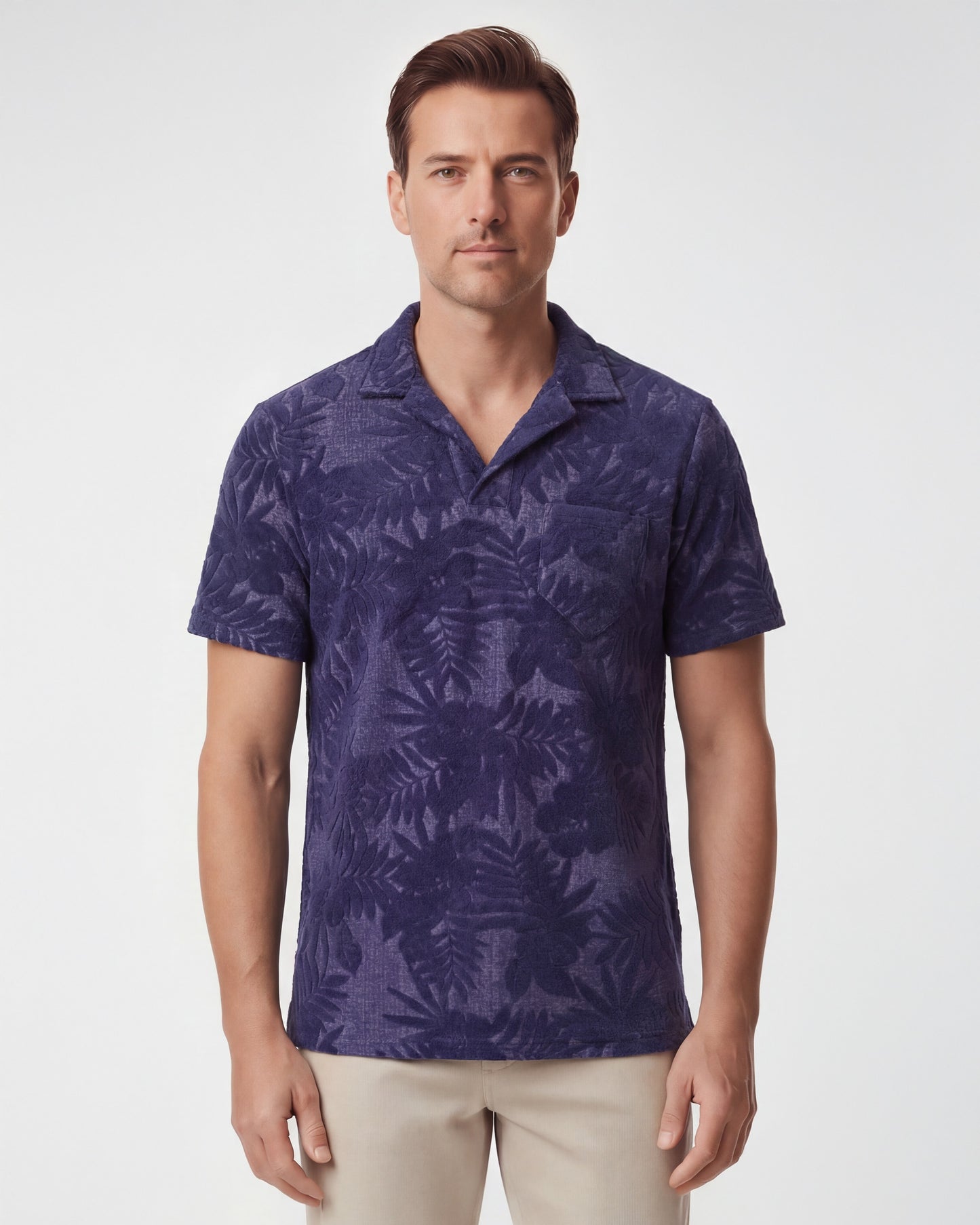 JOHNNY FARM BLUMENHANDTUCH-POLO - MARINEBLAU