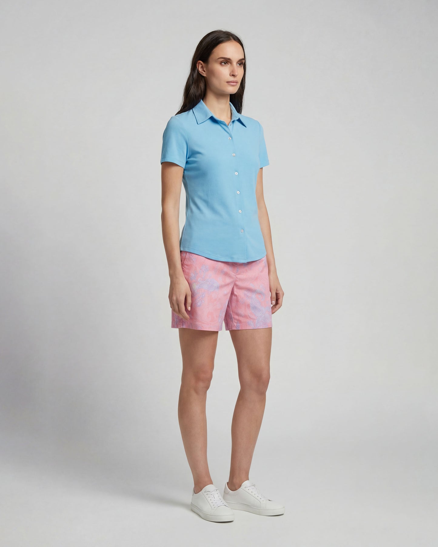 FREDA PAISLEY EXPLOSION CORAL WOMENS TAILORED SHORT