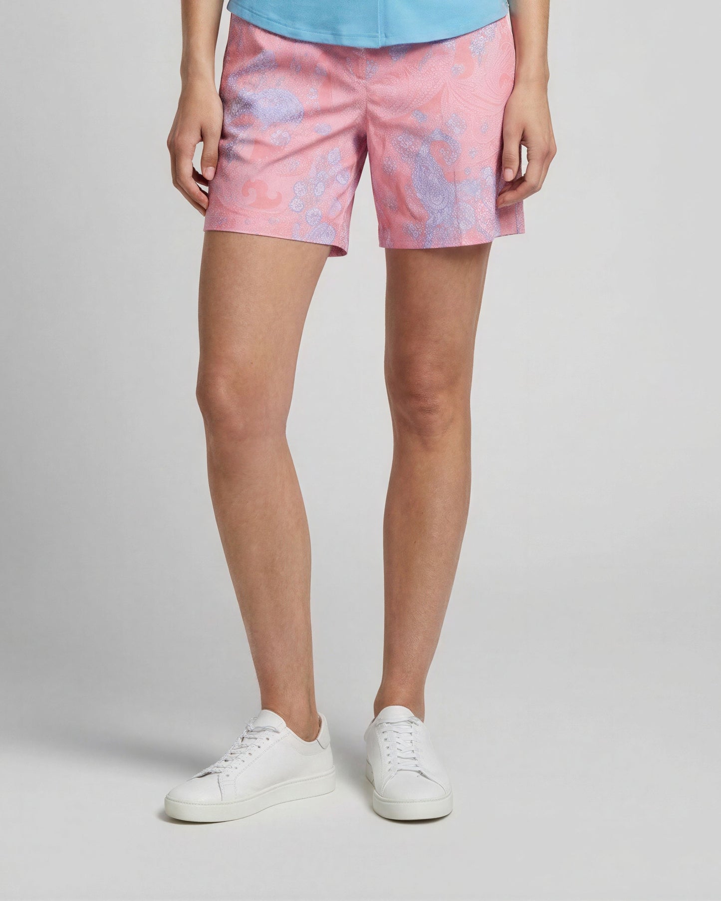 FREDA PAISLEY EXPLOSION CORAL WOMENS TAILORED SHORT