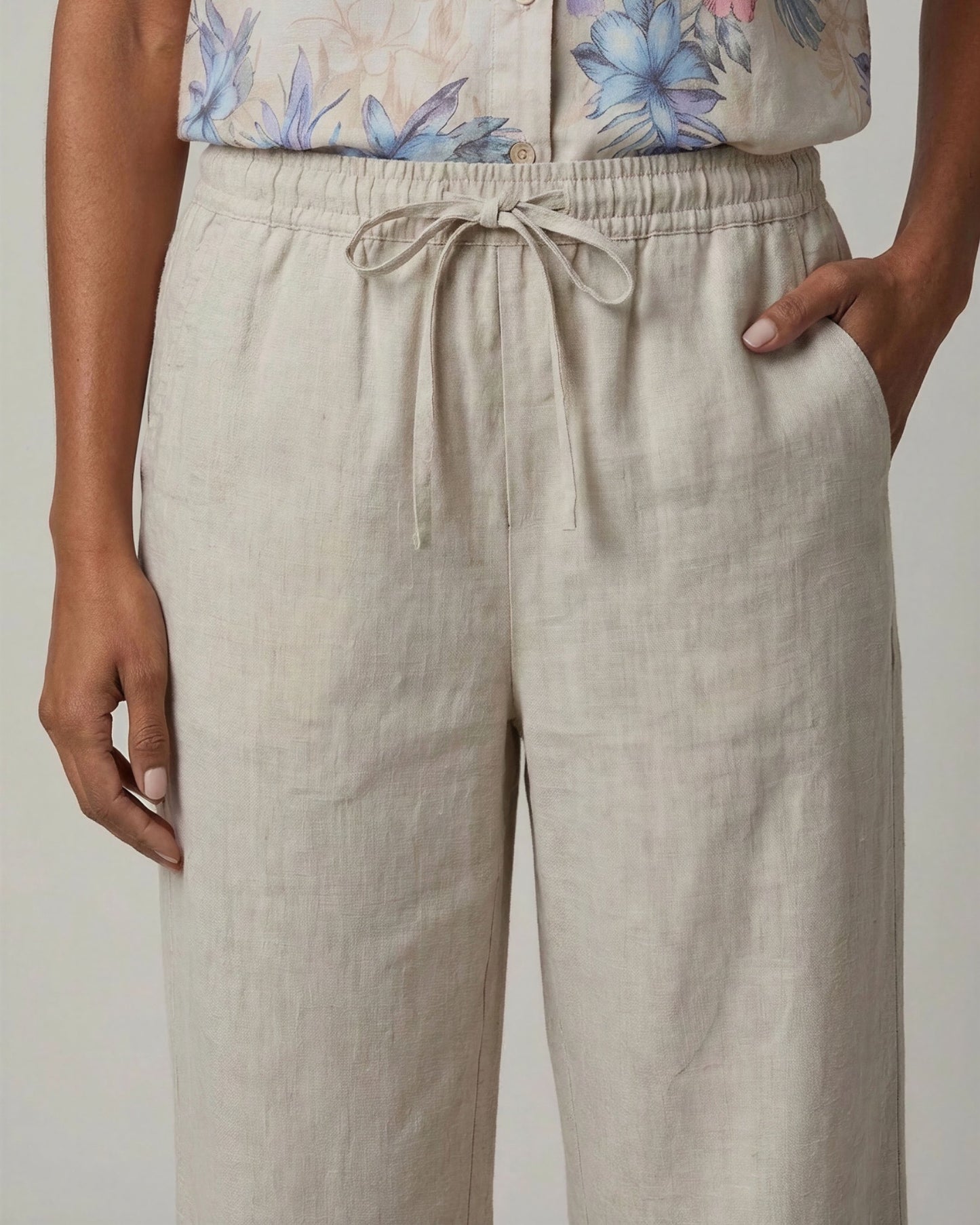 LILLIAN NATURAL WOMENS WIDE-LEG PANT