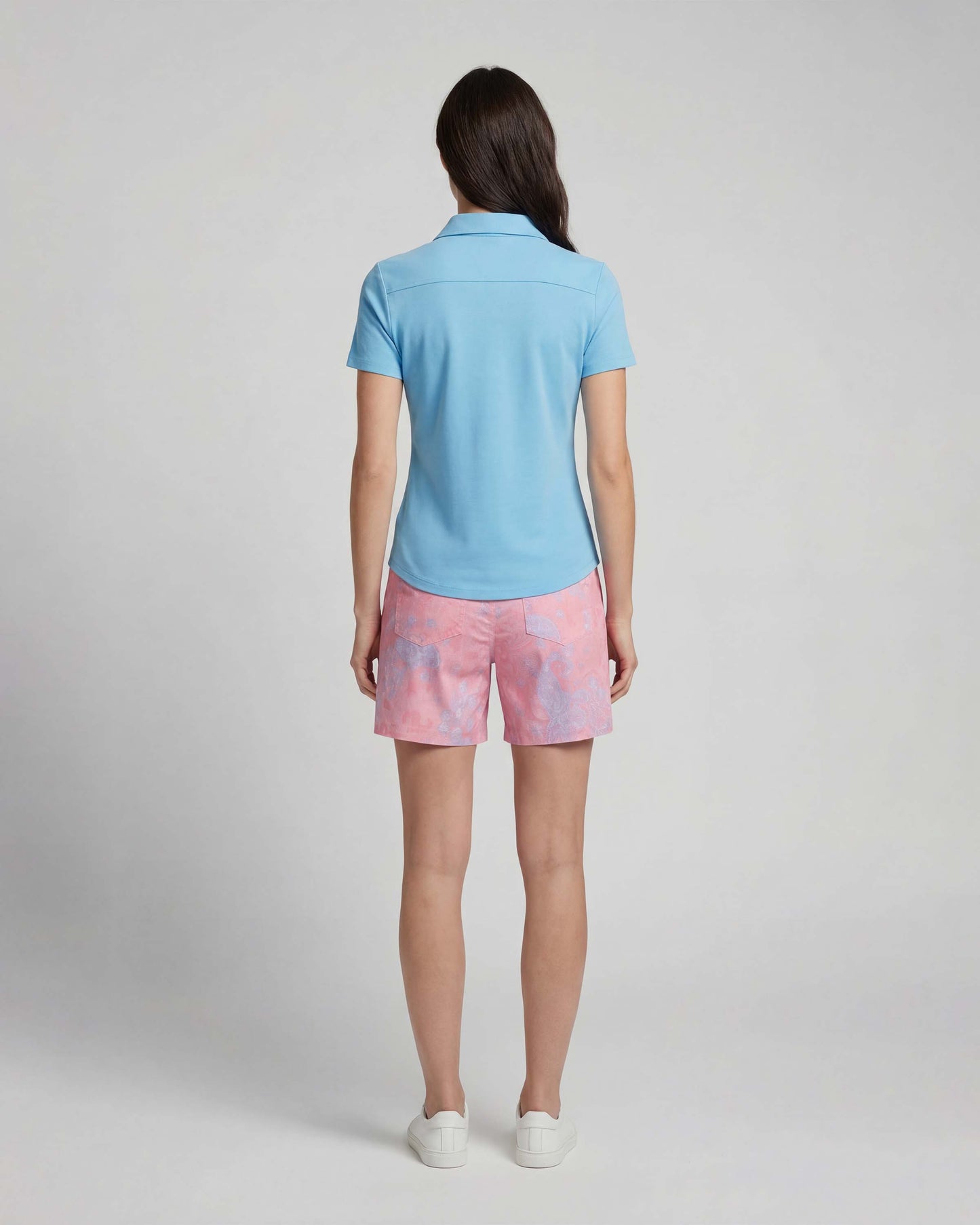 FREDA PAISLEY EXPLOSION CORAL WOMENS TAILORED SHORT