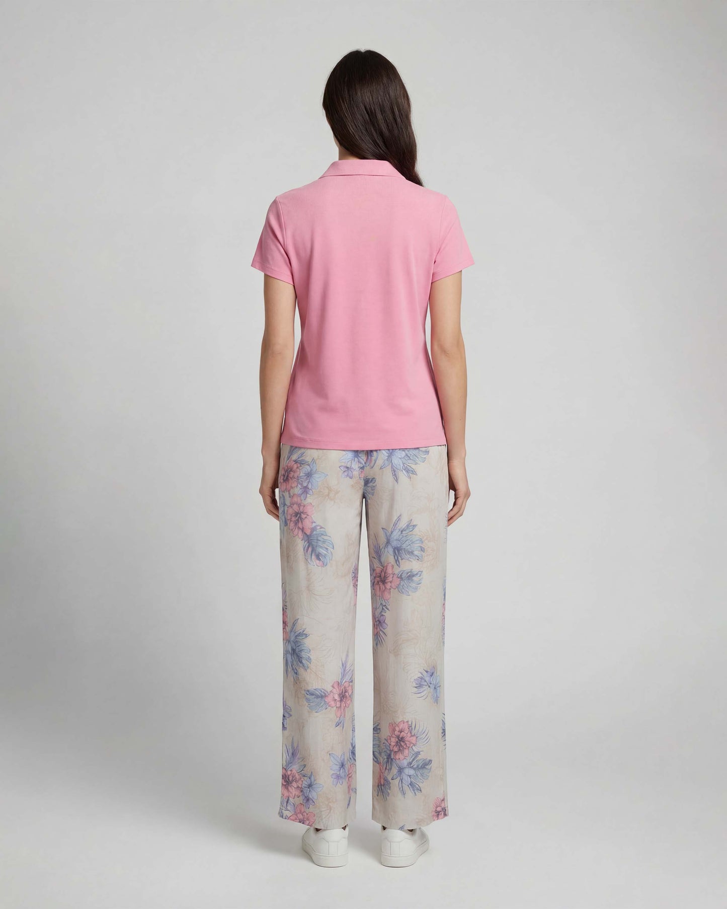 LILLIAN EXOTIC FLORAL NATURAL WOMENS WIDE-LEG PANT