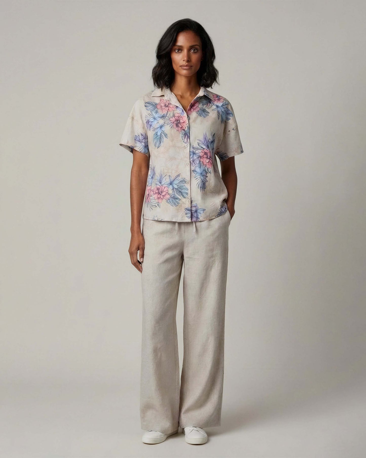 LILLIAN NATURAL WOMENS WIDE-LEG PANT
