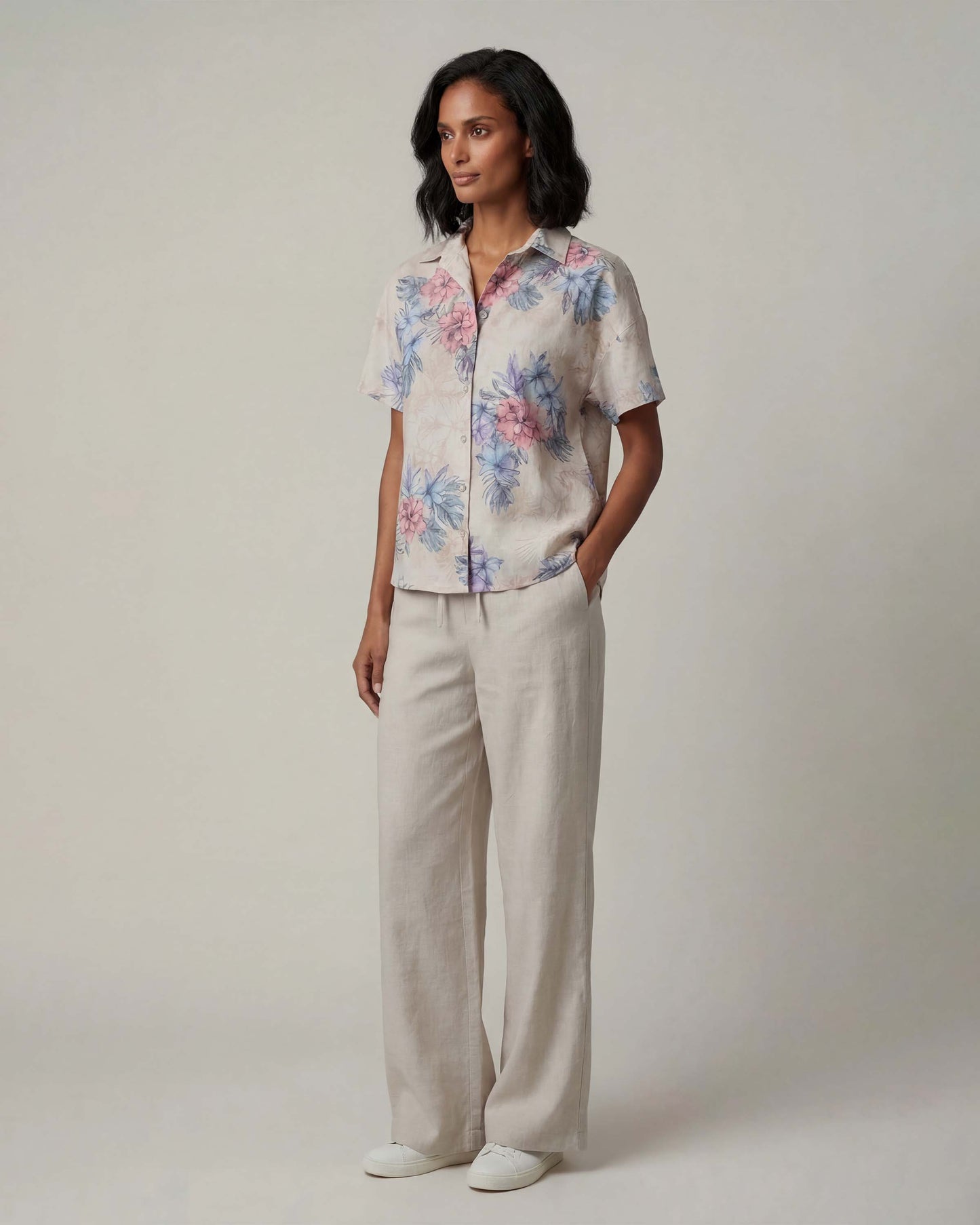 LILLIAN NATURAL WOMENS WIDE-LEG PANT