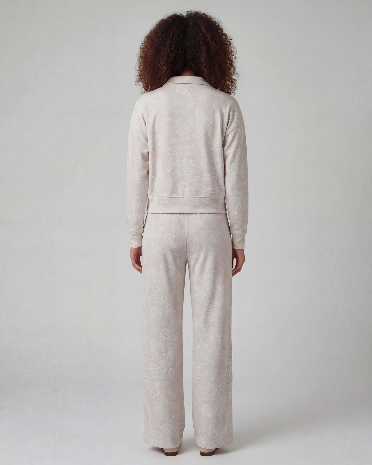 SANCHEZ PAISLEY EXPLOSION IVORY WOMENS WIDE-LEG PANT