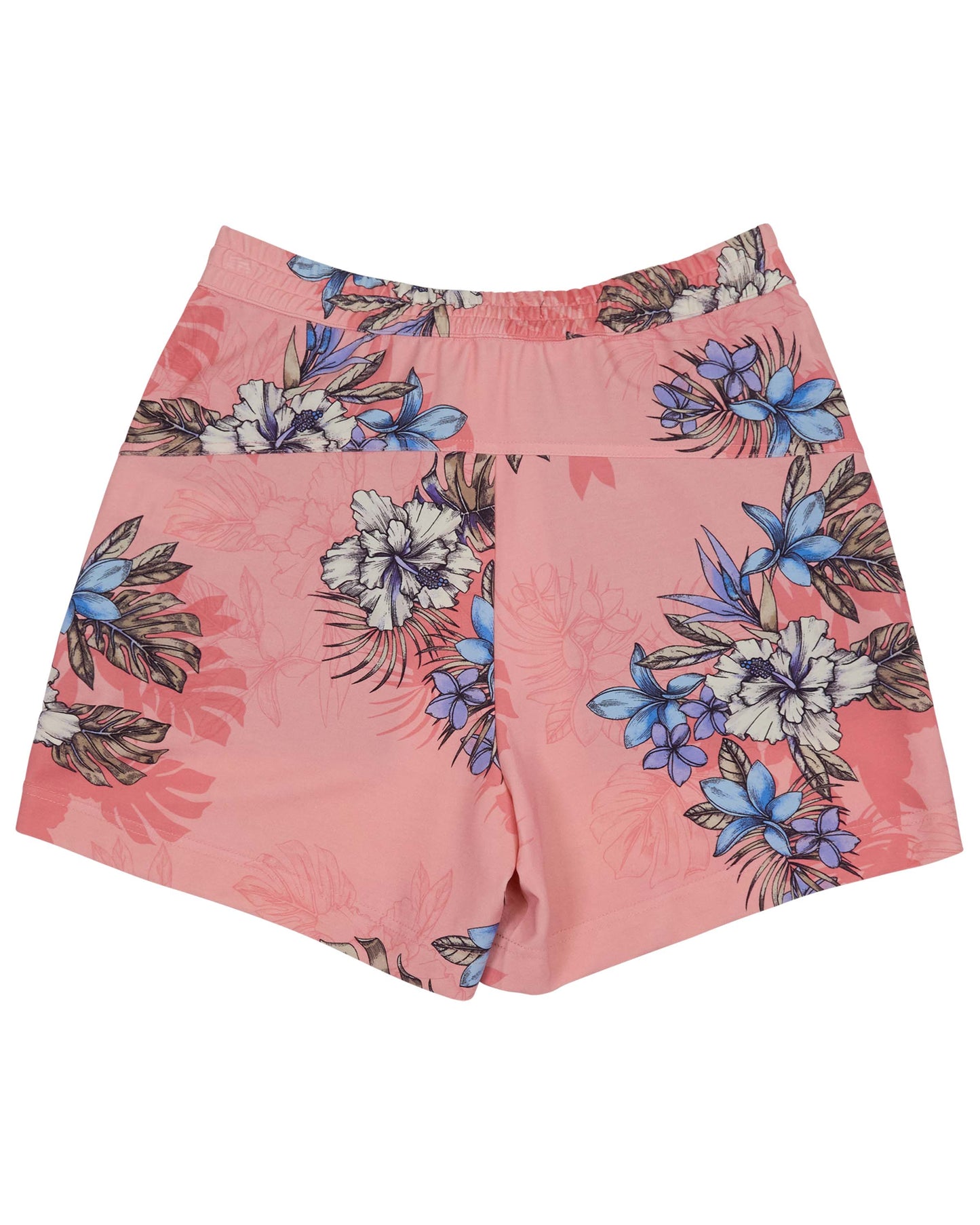 PENELOPE EXOTIC FLORAL CORAL WOMENS DRAWSTRING SHORT