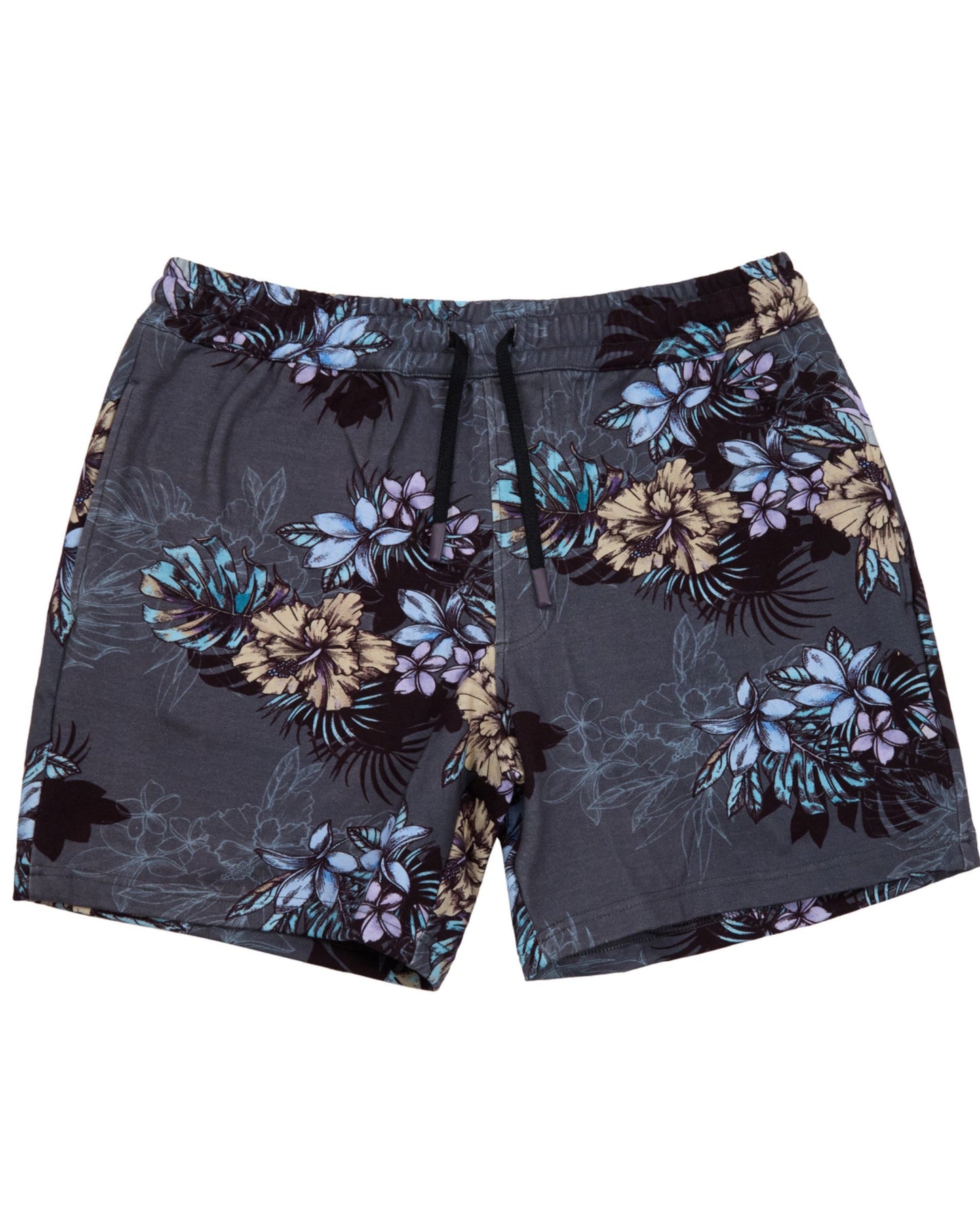 SILUS EXOTIC FLORAL BLACK MENS LOUNGE SHORT