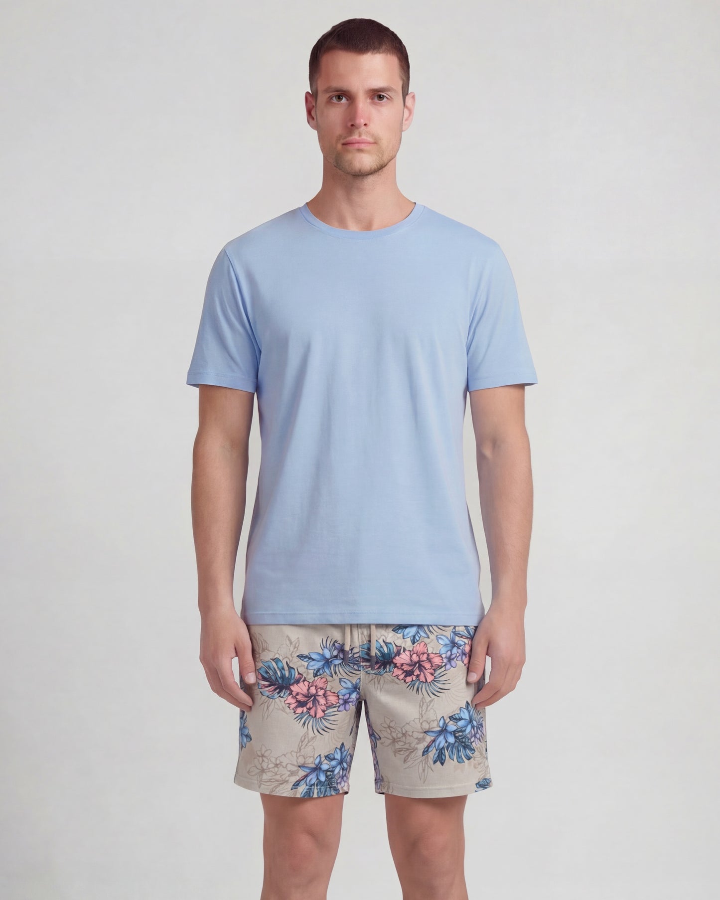 SILUS EXOTIC FLORAL NEUTRAL MENS LOUNGE SHORT