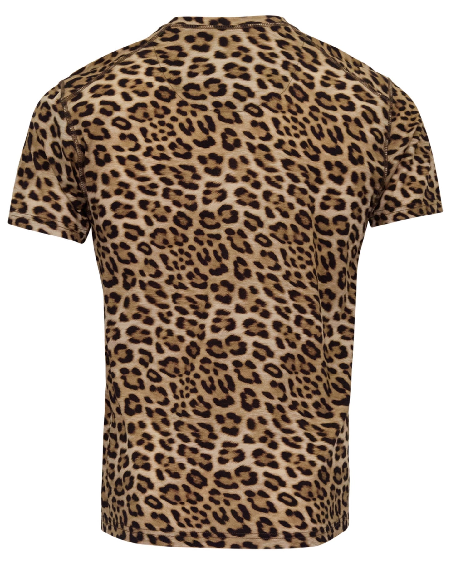 VICTOR LEOPARD BROWN MENS WOOL VNECK TEE