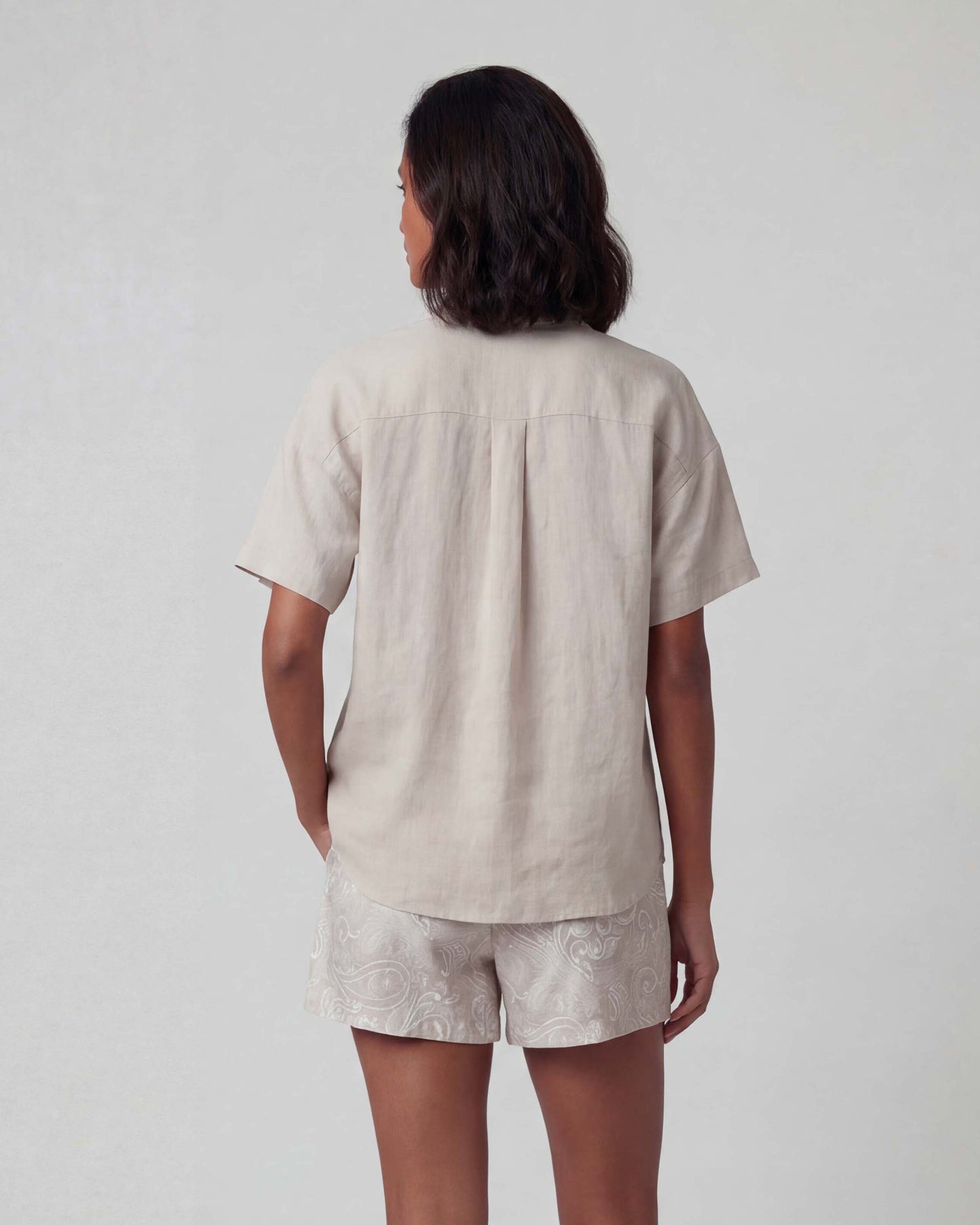 LARA NATURAL WOMENS RELAXED LINEN SHIRT