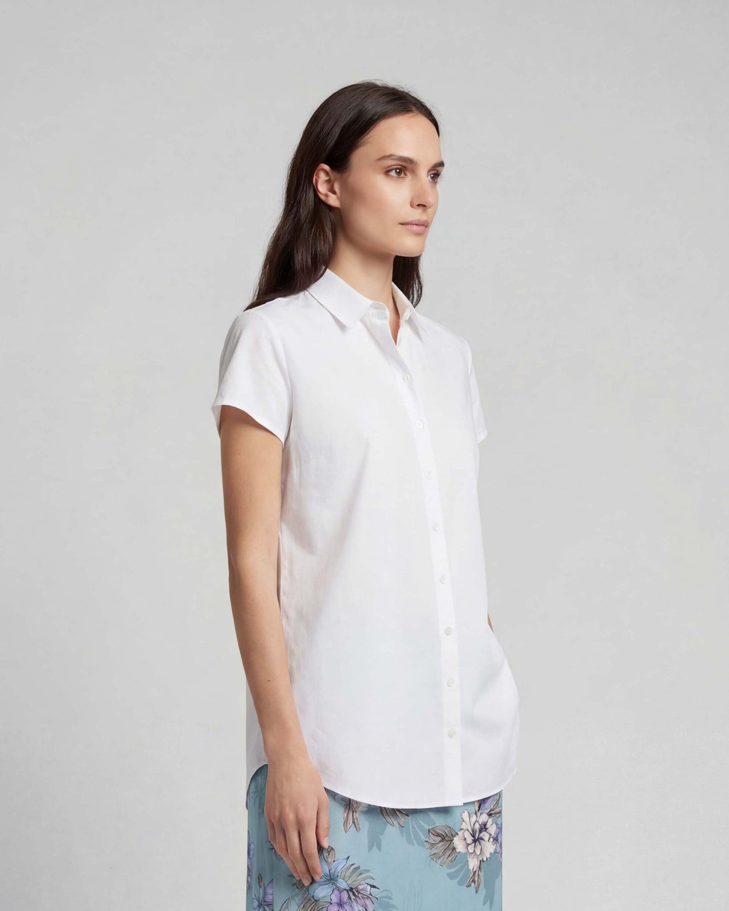 LARA WHITE WOMENS RELAXED LINEN SHIRT