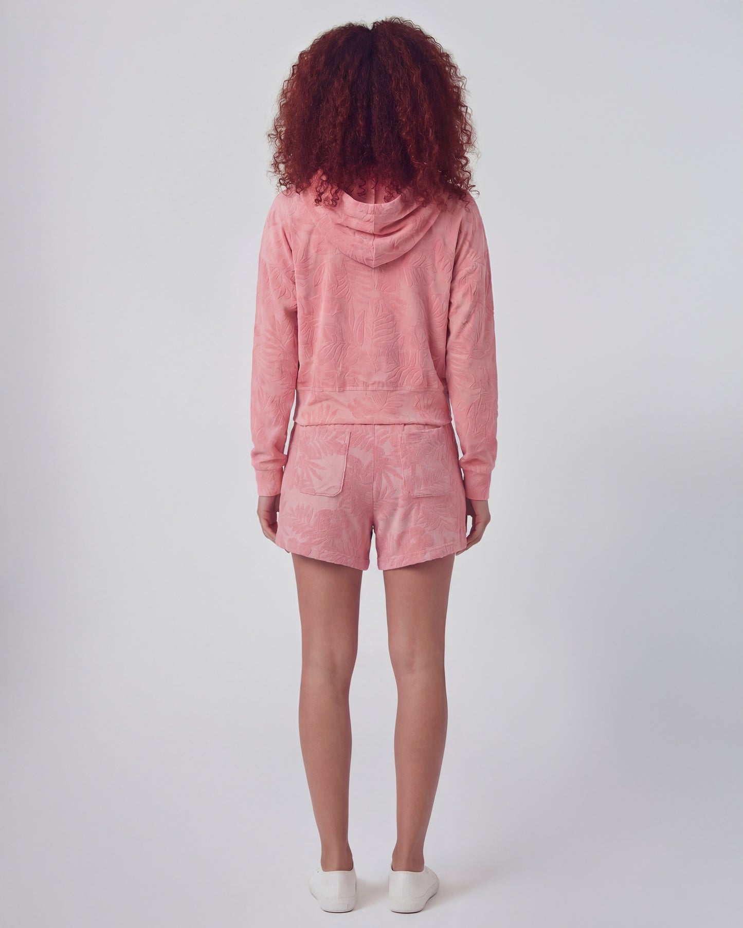TESS CORAL WOMENS DRAWSTRING TERRY TOWELING SHORT