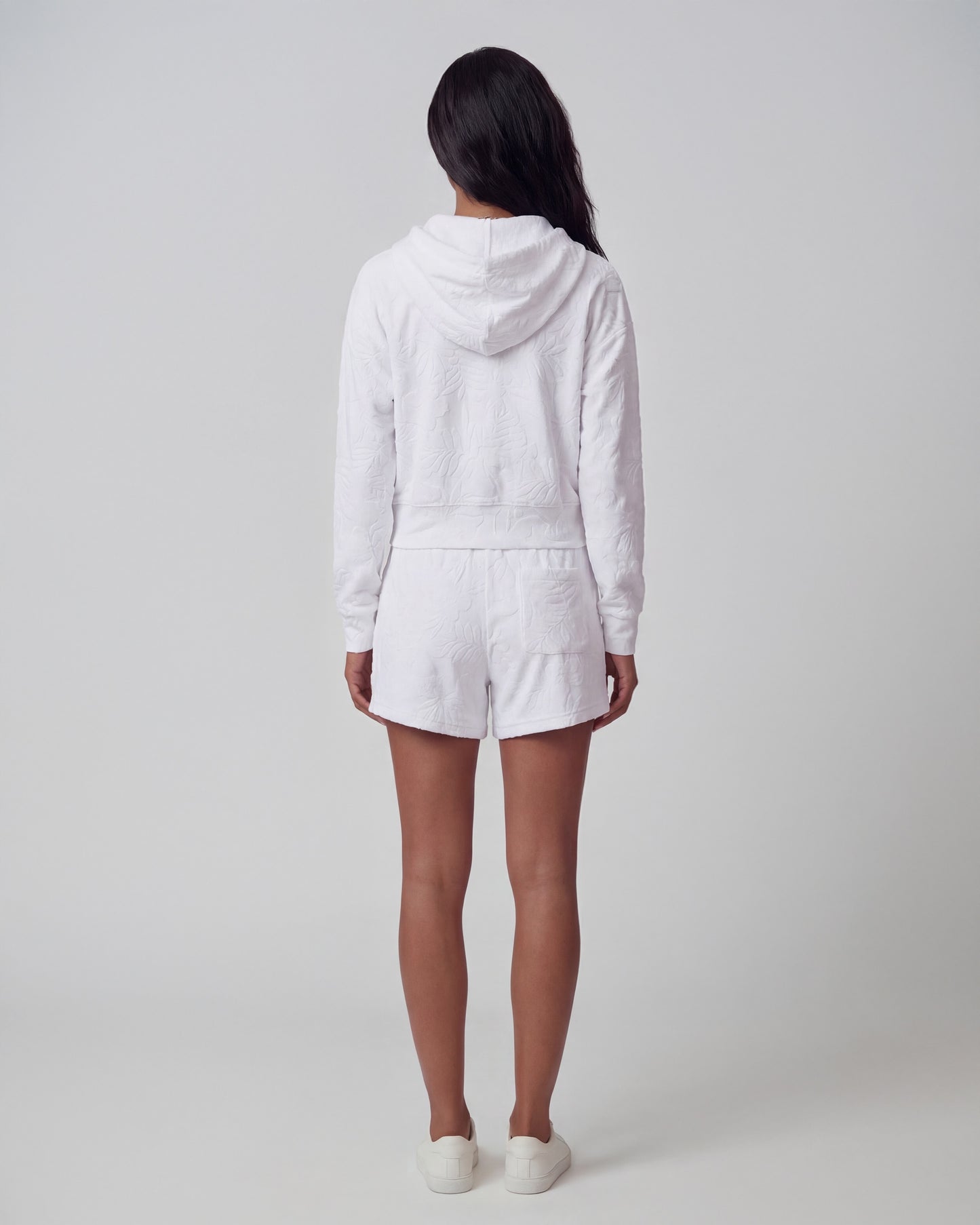 TESS WHITE WOMENS DRAWSTRING TERRY TOWELING SHORT