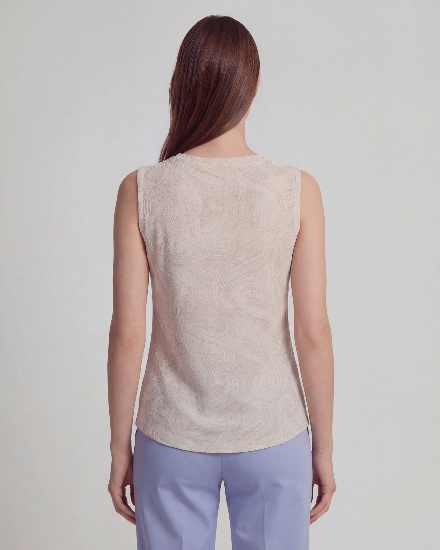 TARA CROCHET IVORY WOMENS MUSCLE TANK