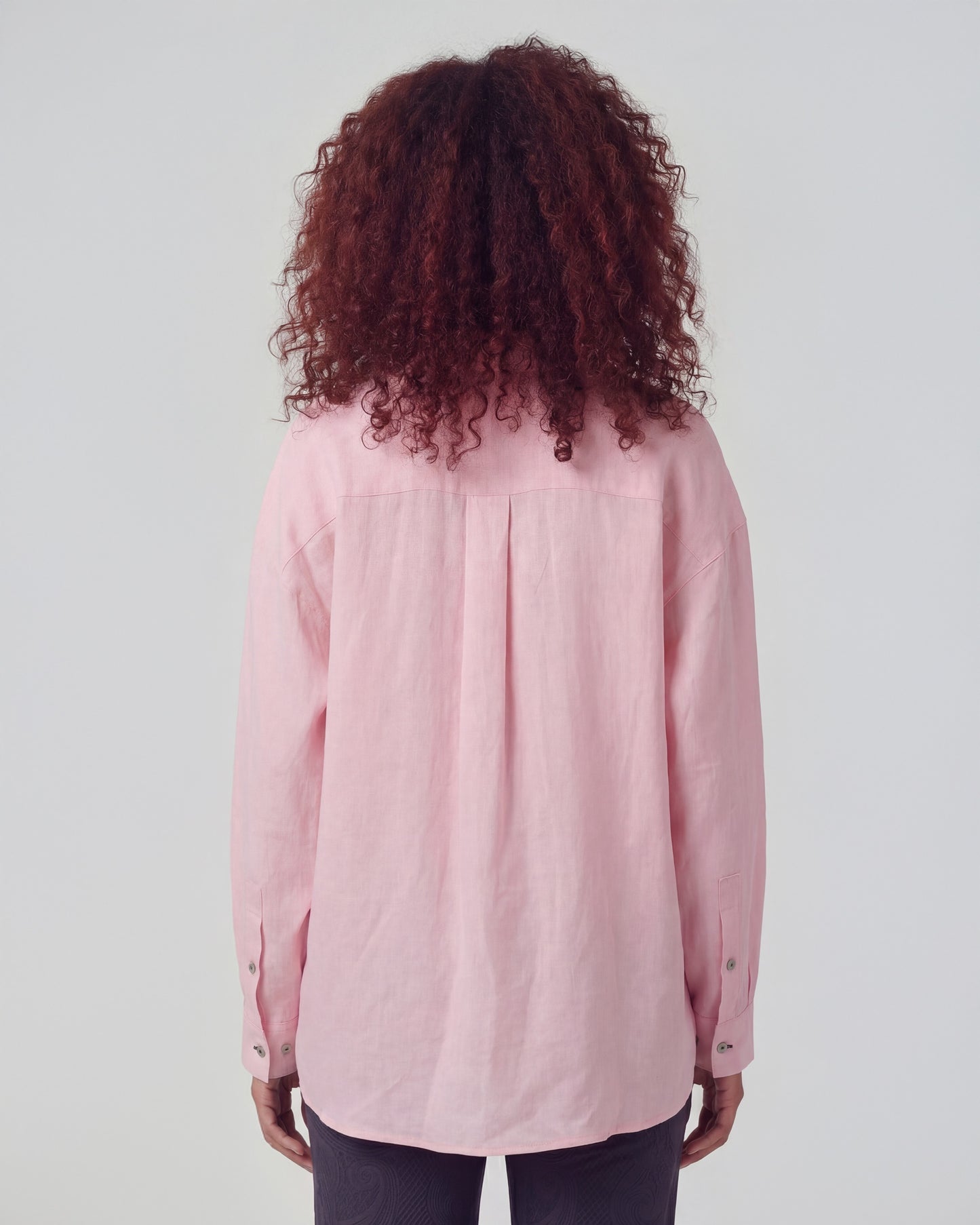 LYDIA FRESH PINK WOMENS LINEN SHIRT