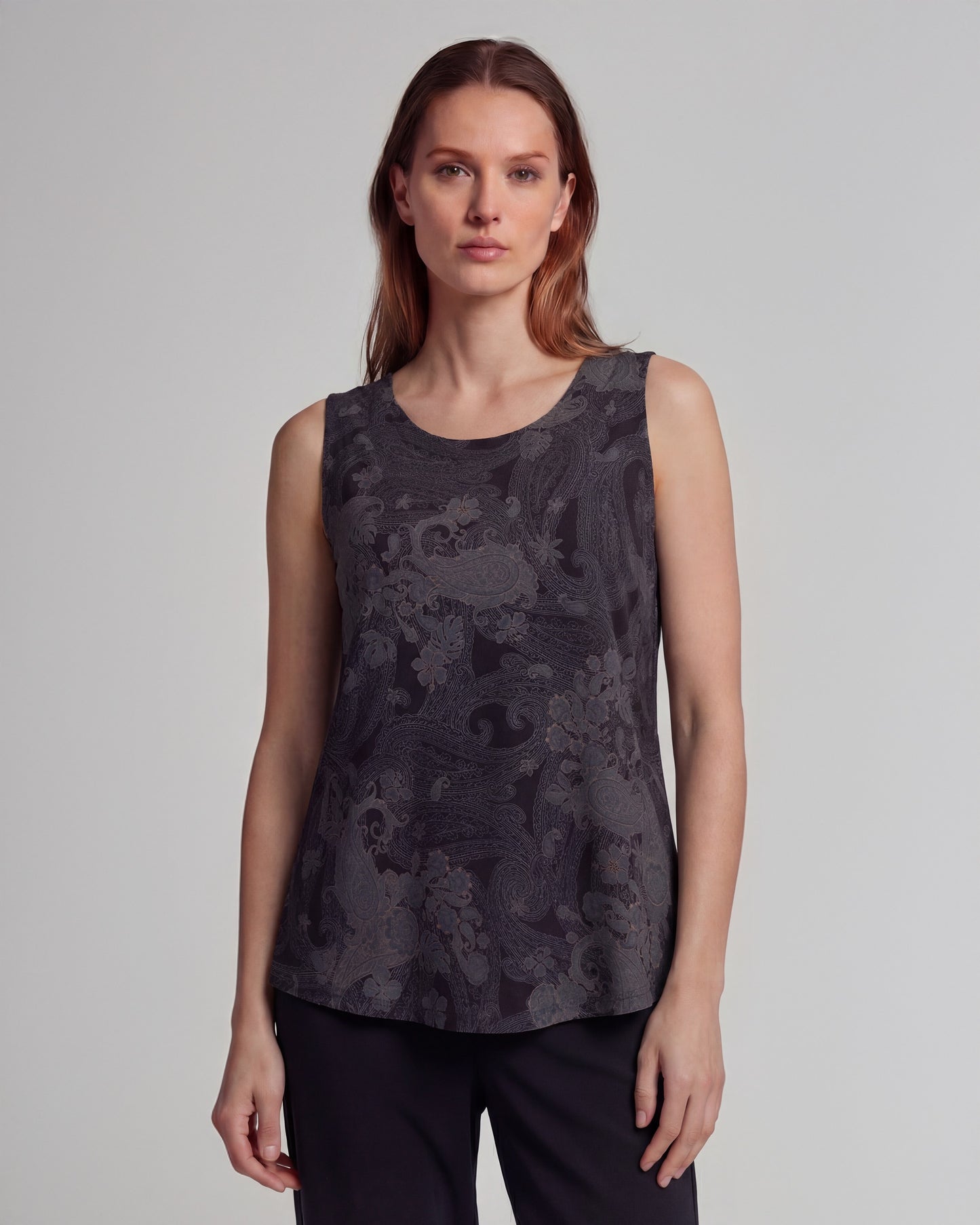 TINA PAISLEY EXPLOSION BLACK WOMENS MUSCLE TANK