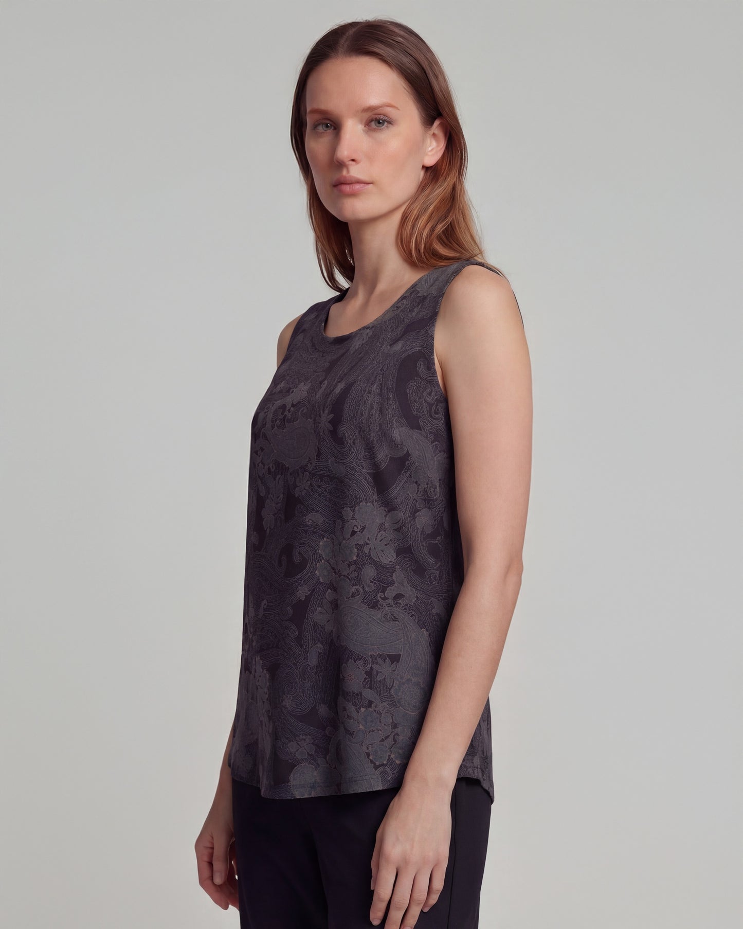 TINA PAISLEY EXPLOSION BLACK WOMENS MUSCLE TANK