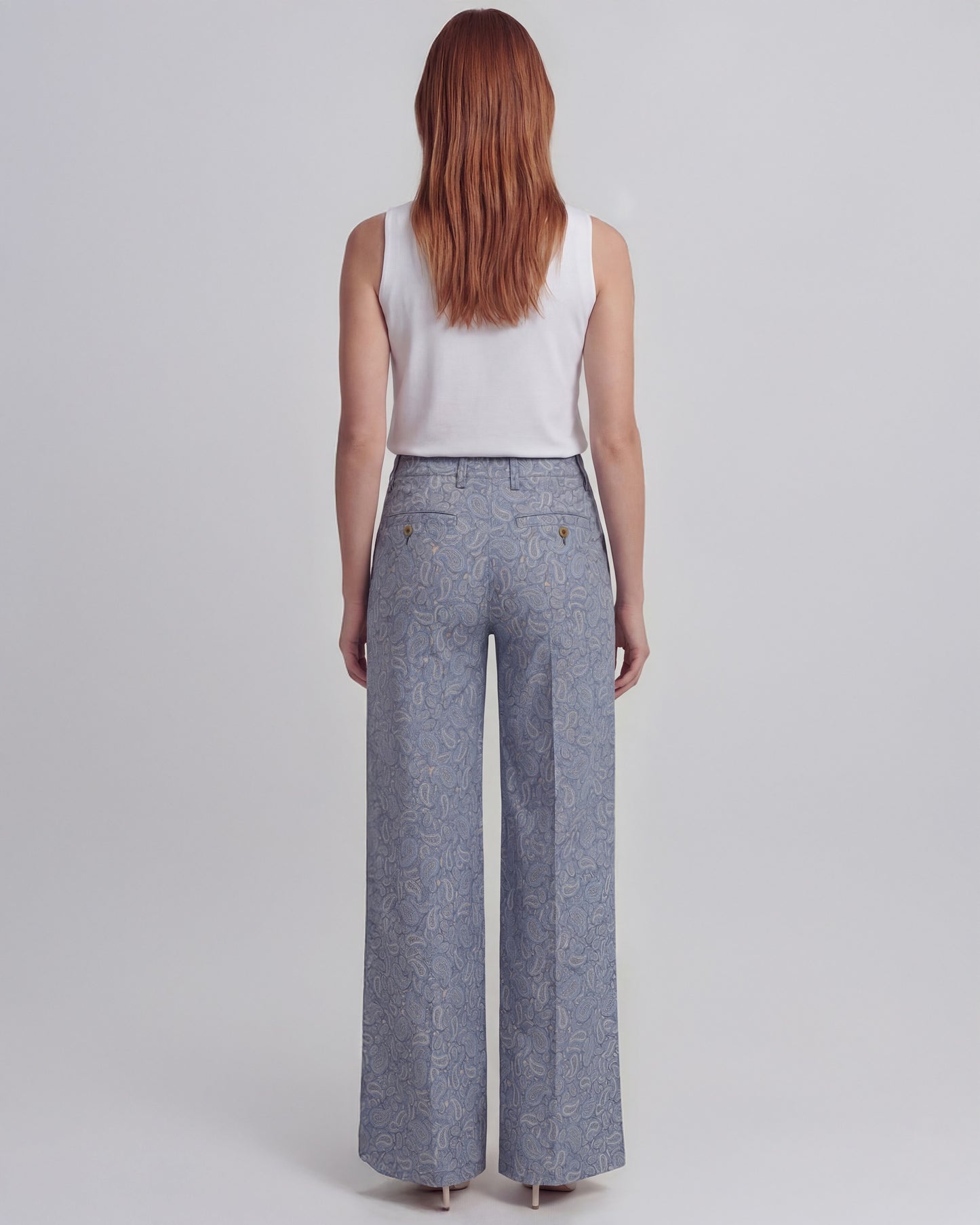 PHILLIS PAISLEY PILE NATURAL WOMENS WIDE-LEG PANT