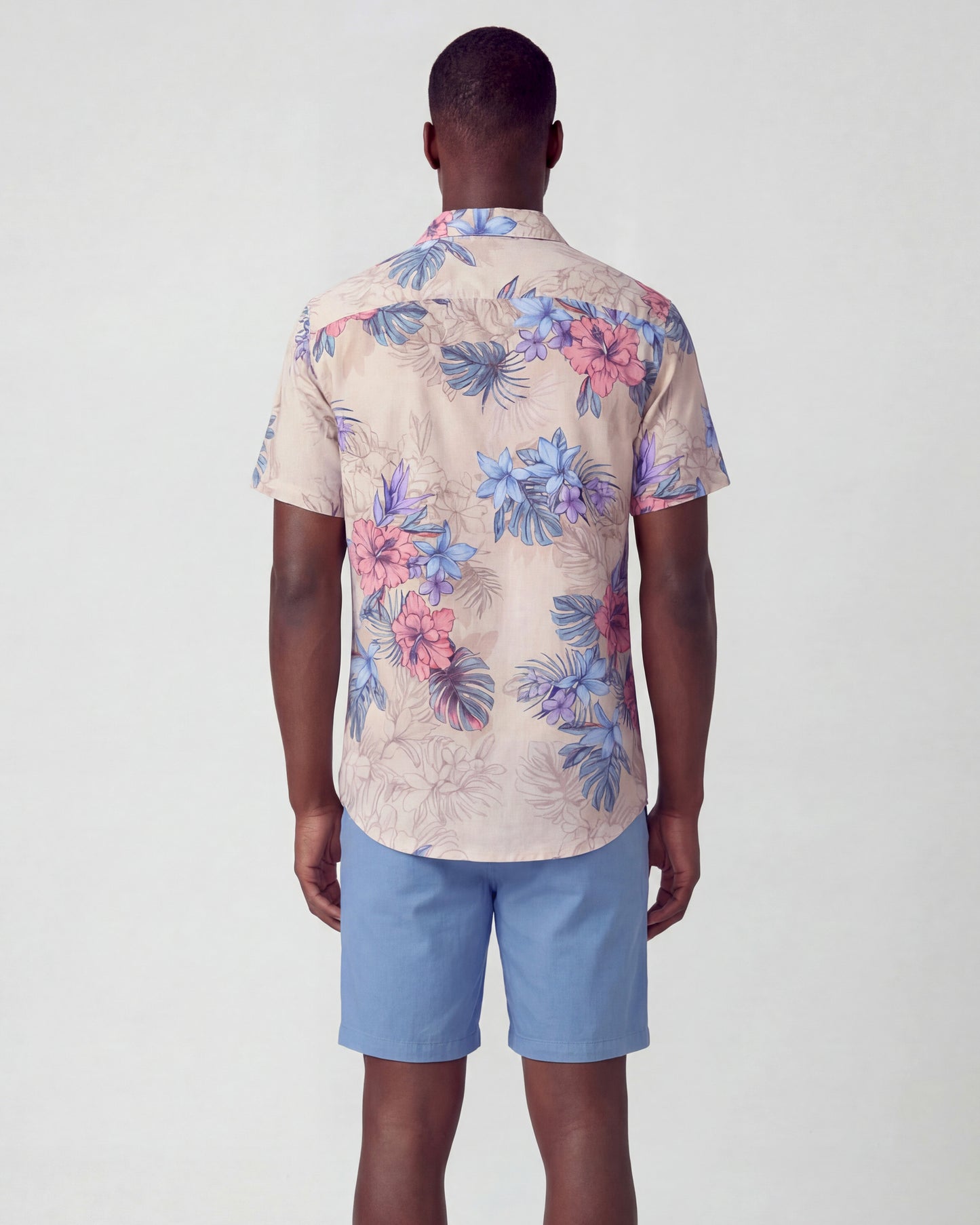 LOIC EXOTIC FLORAL NATURAL MENS LINEN PRINTED SHIRT