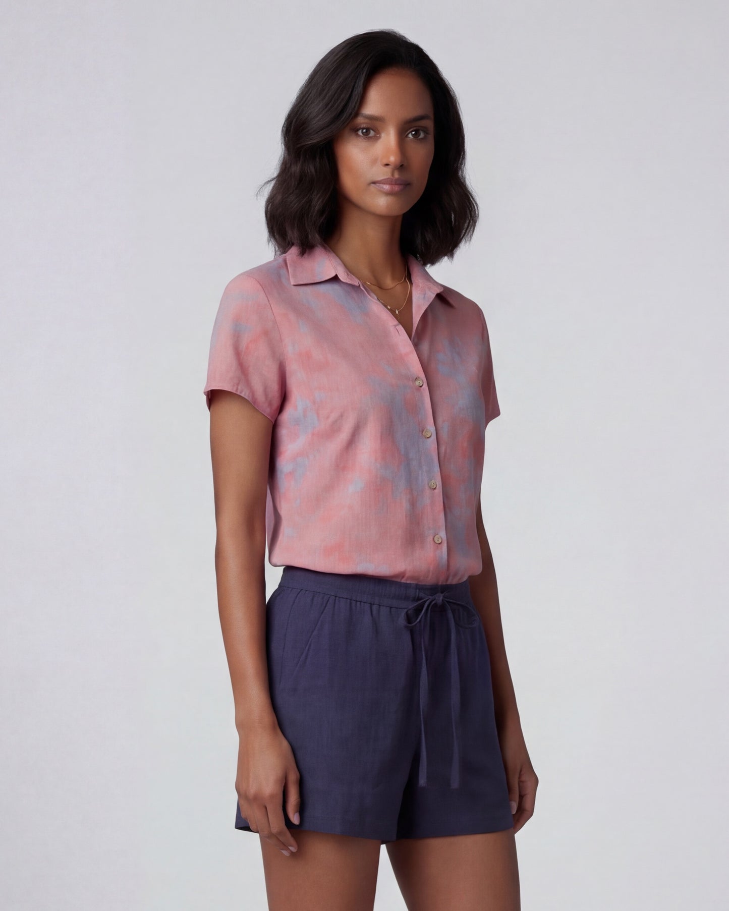 SHELLEY PAISLEY EXPLOSION CORAL WOMENS PRINTED SHIRT