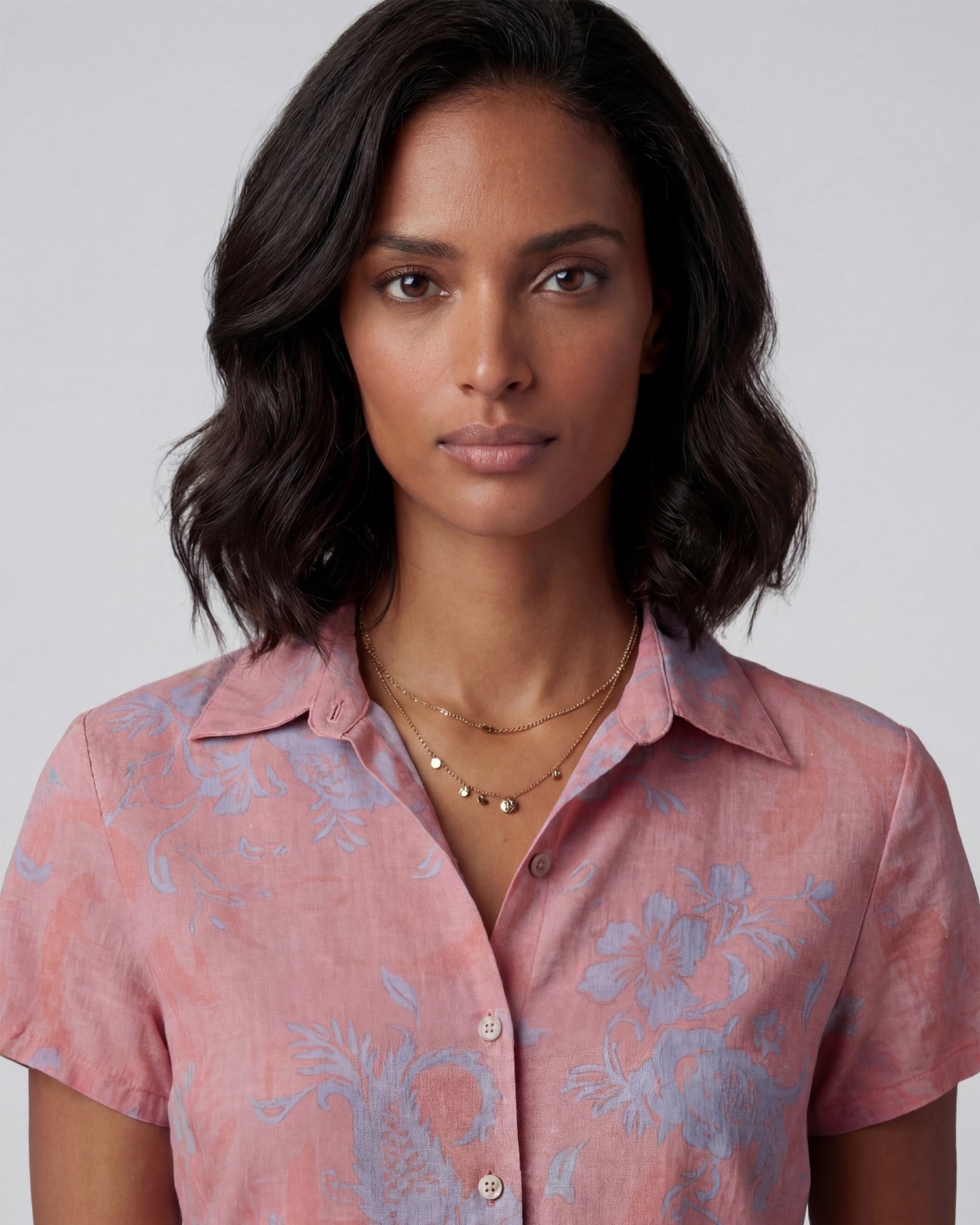 SHELLEY PAISLEY EXPLOSION CORAL WOMENS PRINTED SHIRT