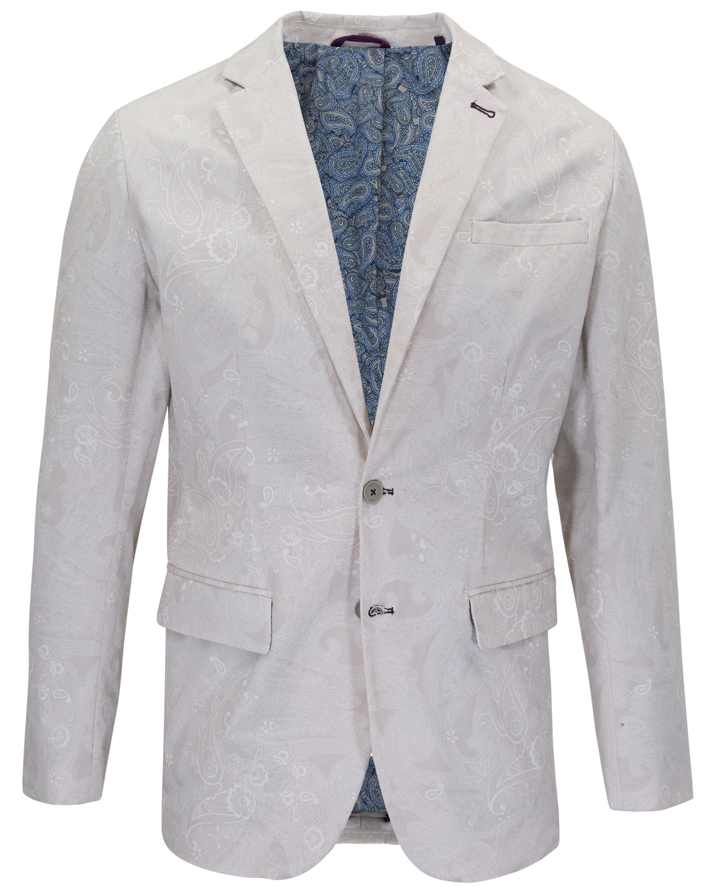 HADRIAN PAISLEY EXPLOSION IVORY MENS TAILORED BLAZER