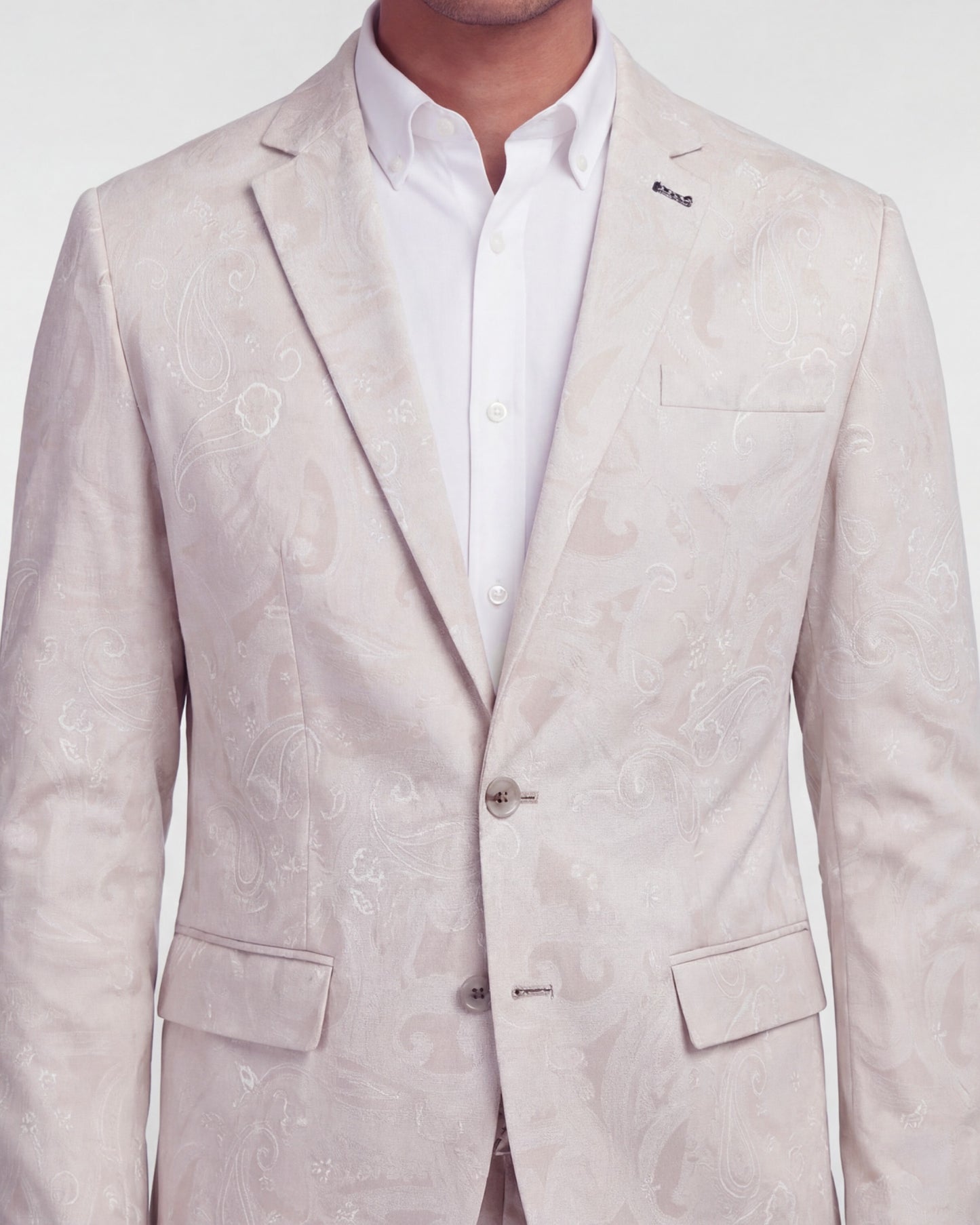 HADRIAN PAISLEY EXPLOSION IVORY MENS TAILORED BLAZER