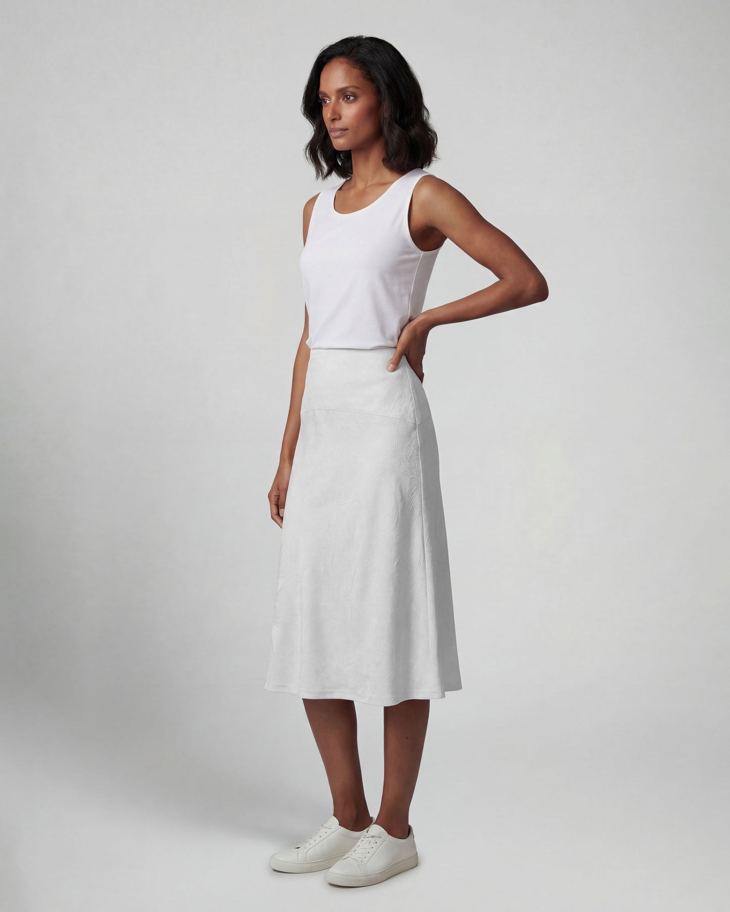 MARNI PAISLEY EXPLOSION IVORY WOMENS MIDI SKIRT